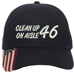 Cleanup on Aisle 46 Embroidered Structured Adjustable One Size Fits All US Flag