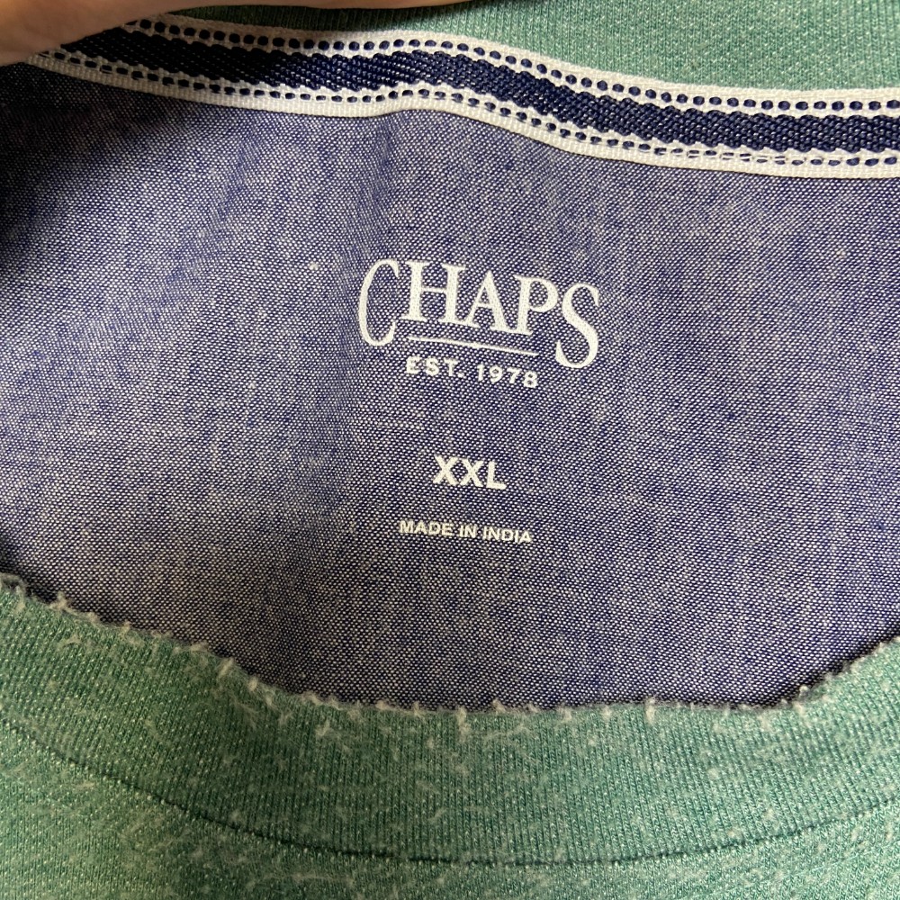 Chaps T-Shirt Mens 2XL Heather Green Embroidered Logo Everyday Wear Casual Tee gallery