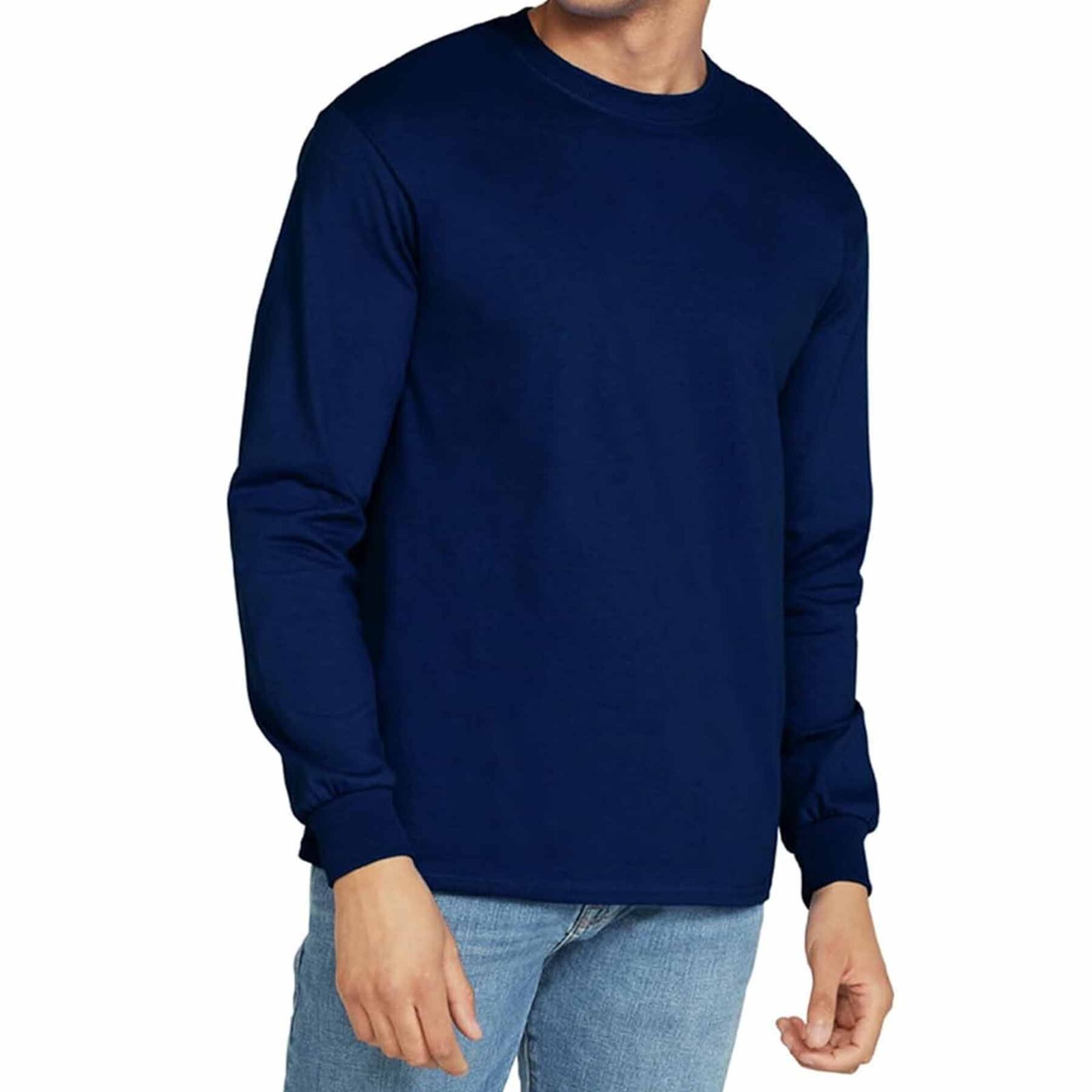 Gildan Unisex Men's 100% Cotton Long Sleeve T-Shirt G2400 L Large Navy 50 items gallery