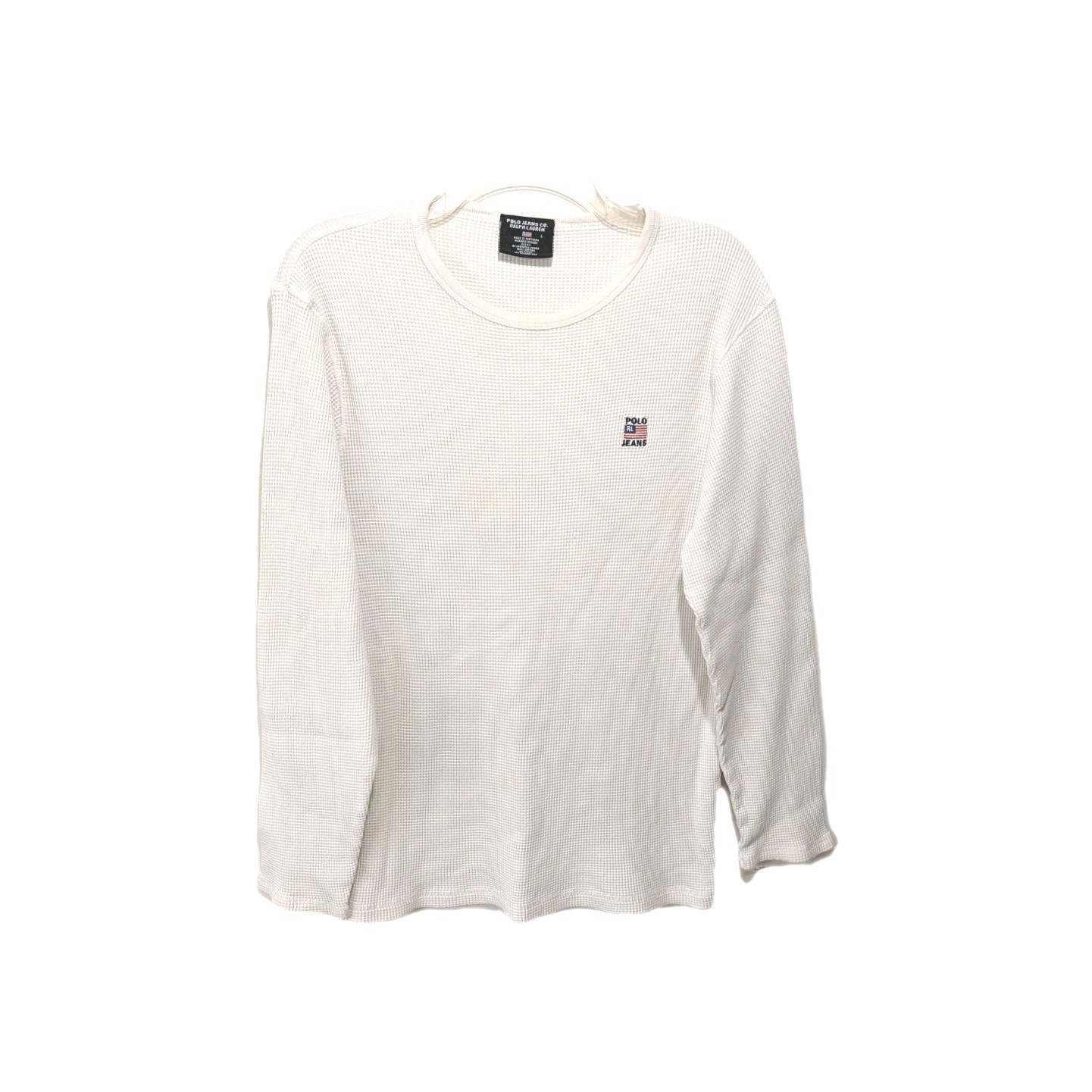 Polo Jeans Co Ralph Lauren Shirt Mens Large Waffle Knit Thermal RL Flag Logo gallery