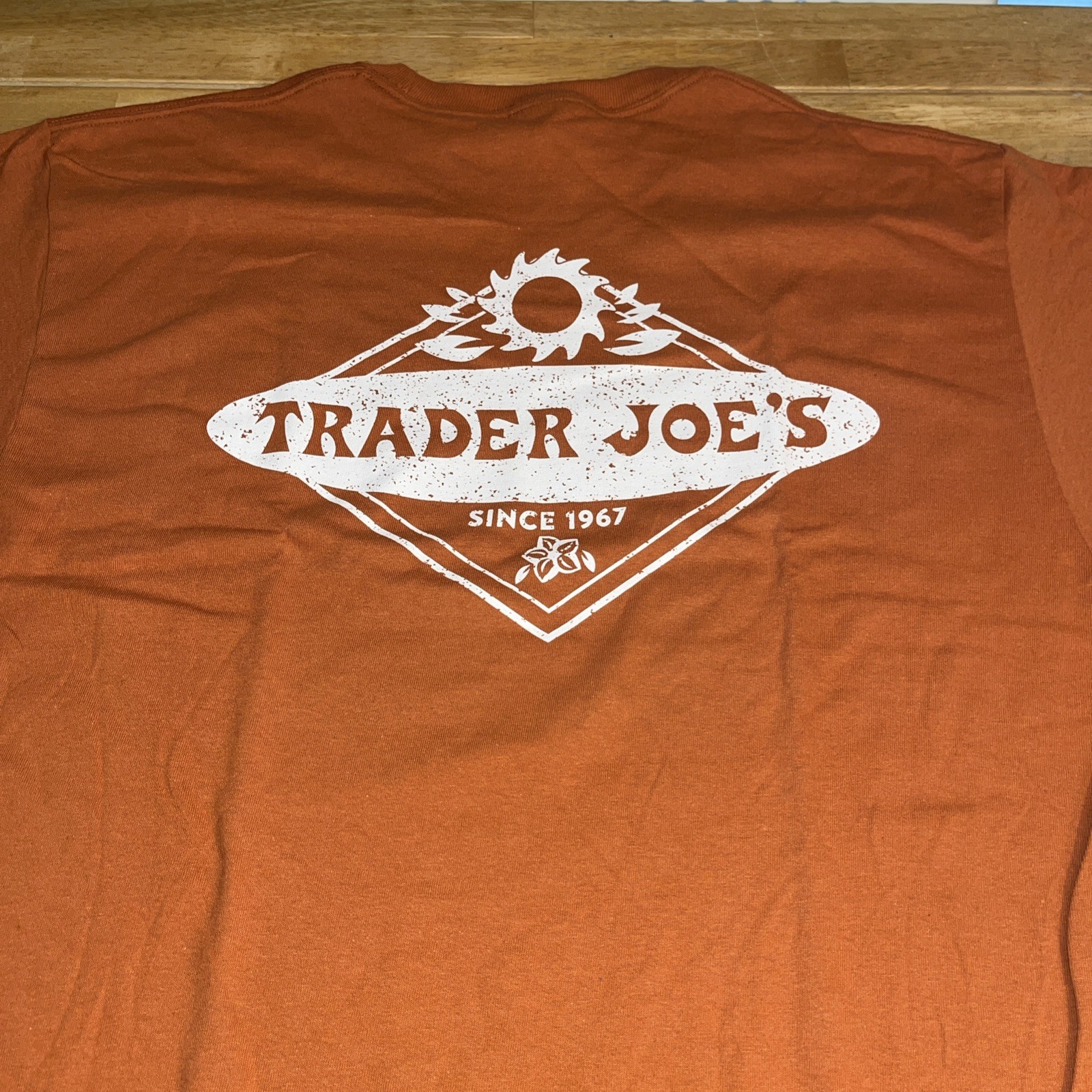 Trader Joe’s Tshirt Orange Large 2026 Edition Decal Merch Exclusive NEW