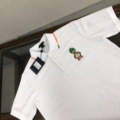 Moncler White Collared Summer Short-Sleeve Polo Shirt L