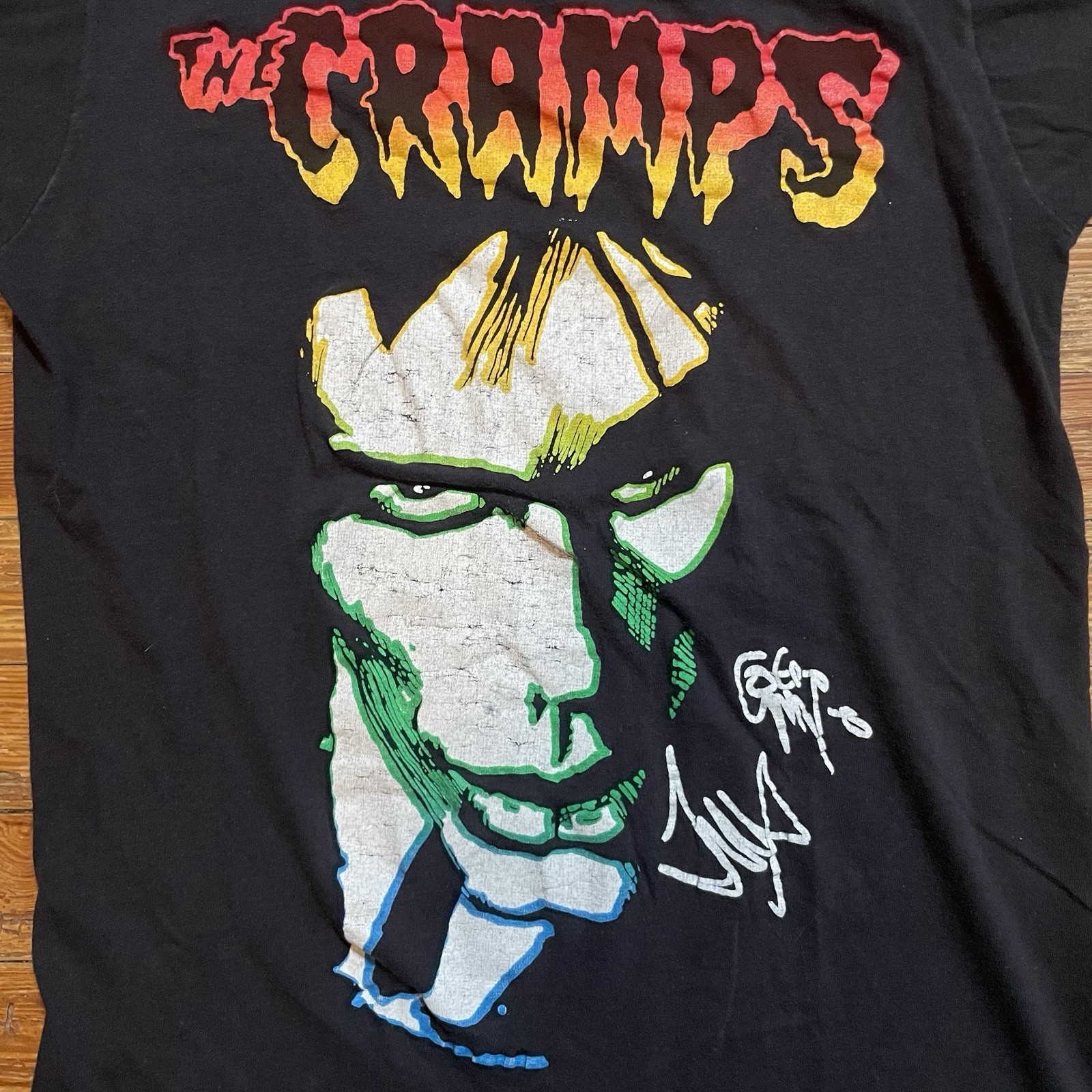 Vintage 80s THE CRAMPS Shirt Fifth Column Goth Surf Punk Rock Small/Medium gallery