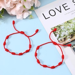 8 Pcs 7 Knot Red String Bracelets Red Rope Cord Handmade String Luck Bracelet