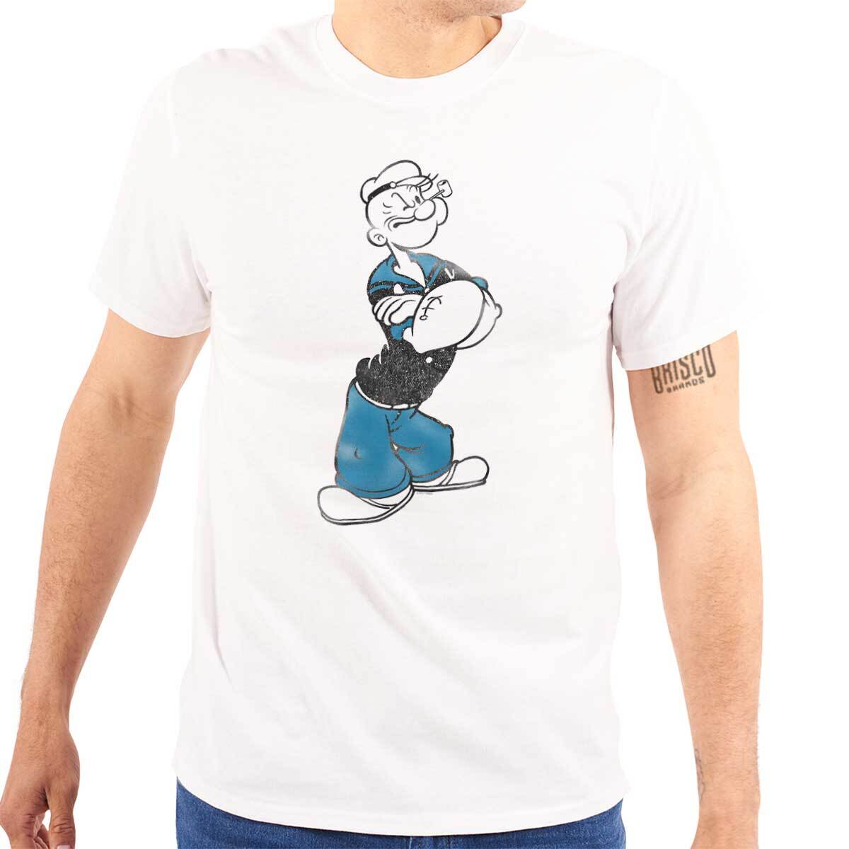 Vintage Popeye the Sailor Man Retro Cartoon Womens or Mens Crewneck T Shirt Tee gallery