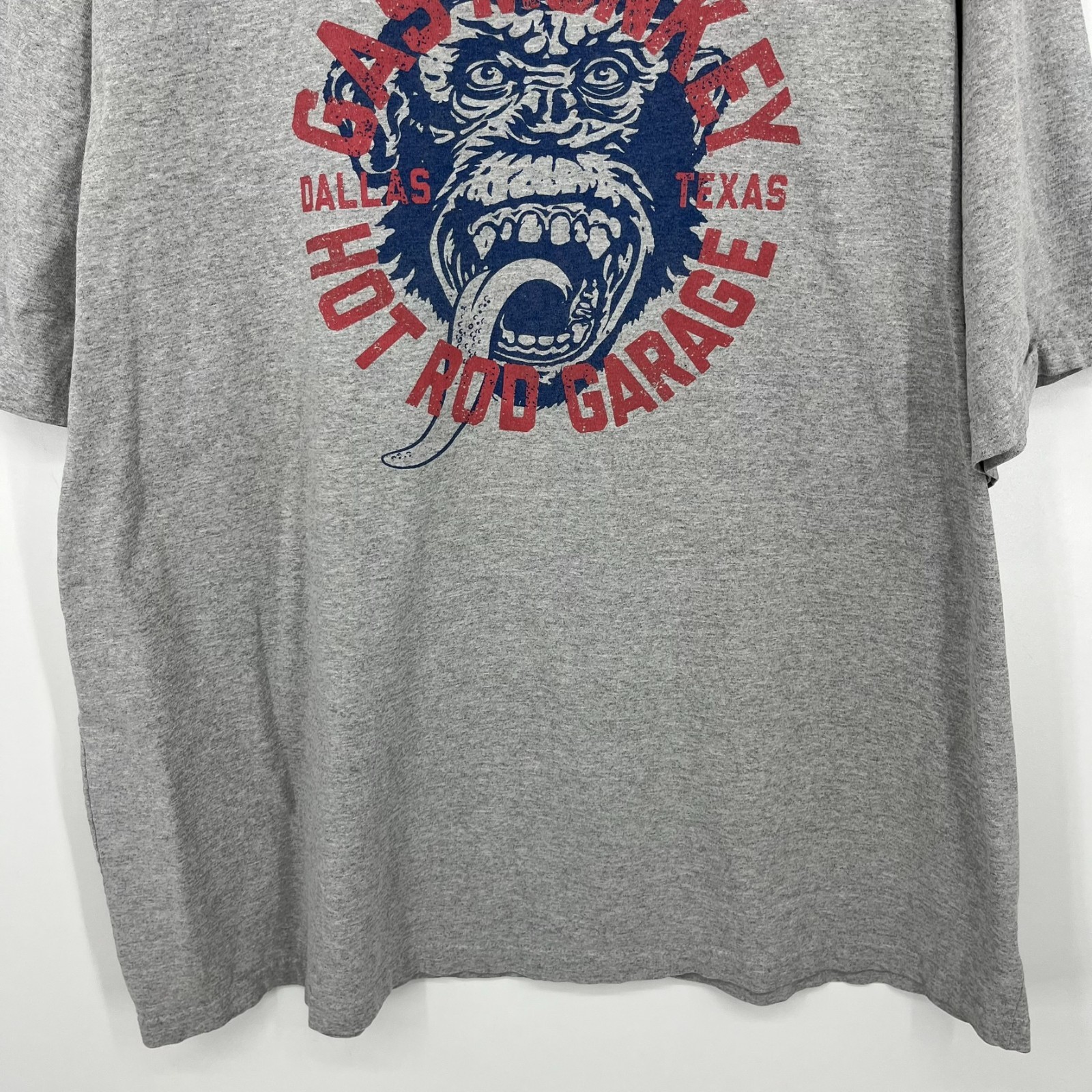 Gas Monkey Garage T-Shirt Men's 3XLT Gray Graphic Logo Crew Neck Cotton Blend gallery