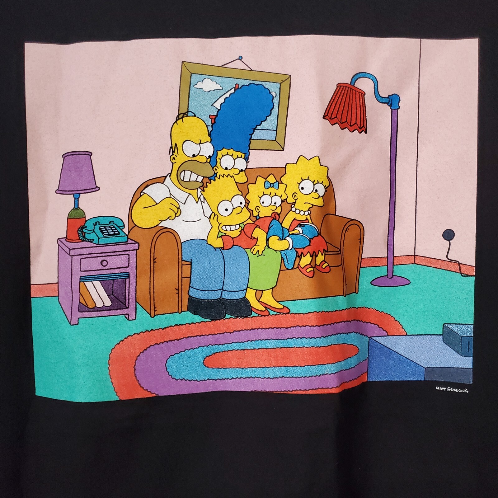 The Simpsons Men's Graphic Tee Black Large Cotton Very Lightweight Easy care gallery