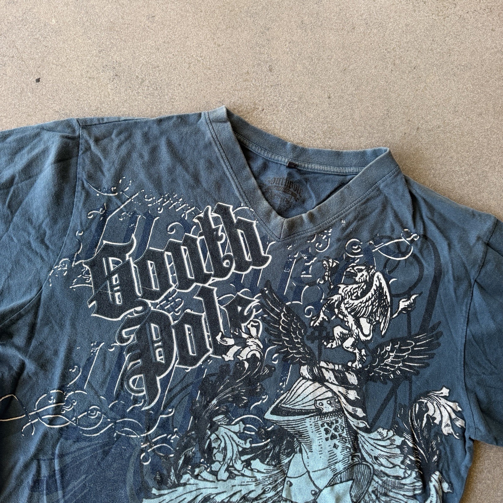 Vintage Y2K SouthPole Shirt Mens Large Blue Grunge AOP Streetwear Grunge Punk gallery
