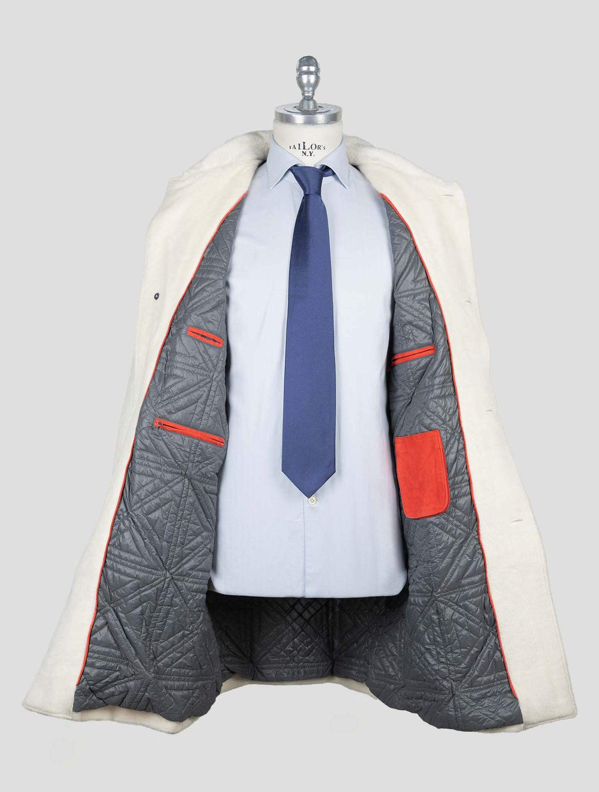 NEW ISAIA WHITE ALPACA WOOL OVERCOAT US 46 - EU 56 I22 gallery