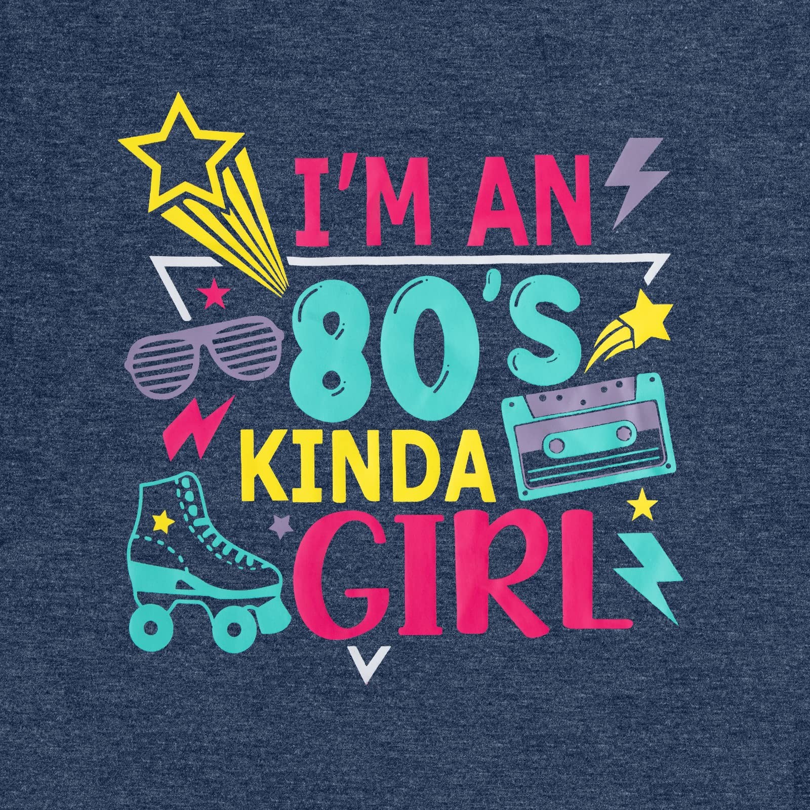 80s Women's T-Shirt I’m an 80’s Kinda Girl Retro Graphic Tee, Dark Blue, XL gallery