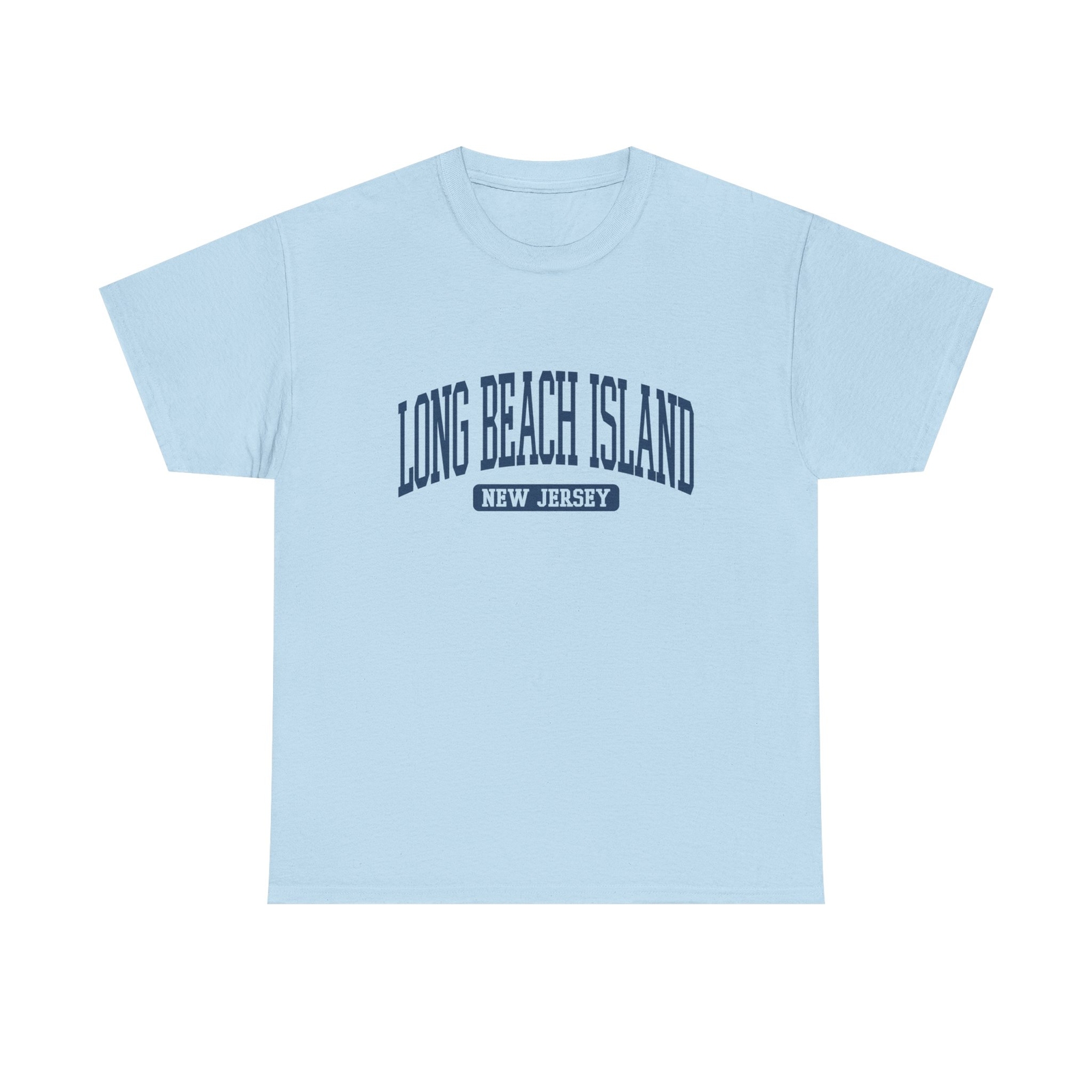 Long Beach Island New Jersey Souvenir Vintage, Minimalist T-Shirt Light Blue
