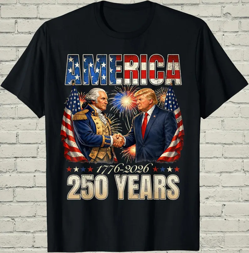 America 250th Anniversary Washington T-Shirt Patriotic USA Freedom Graphic Tee