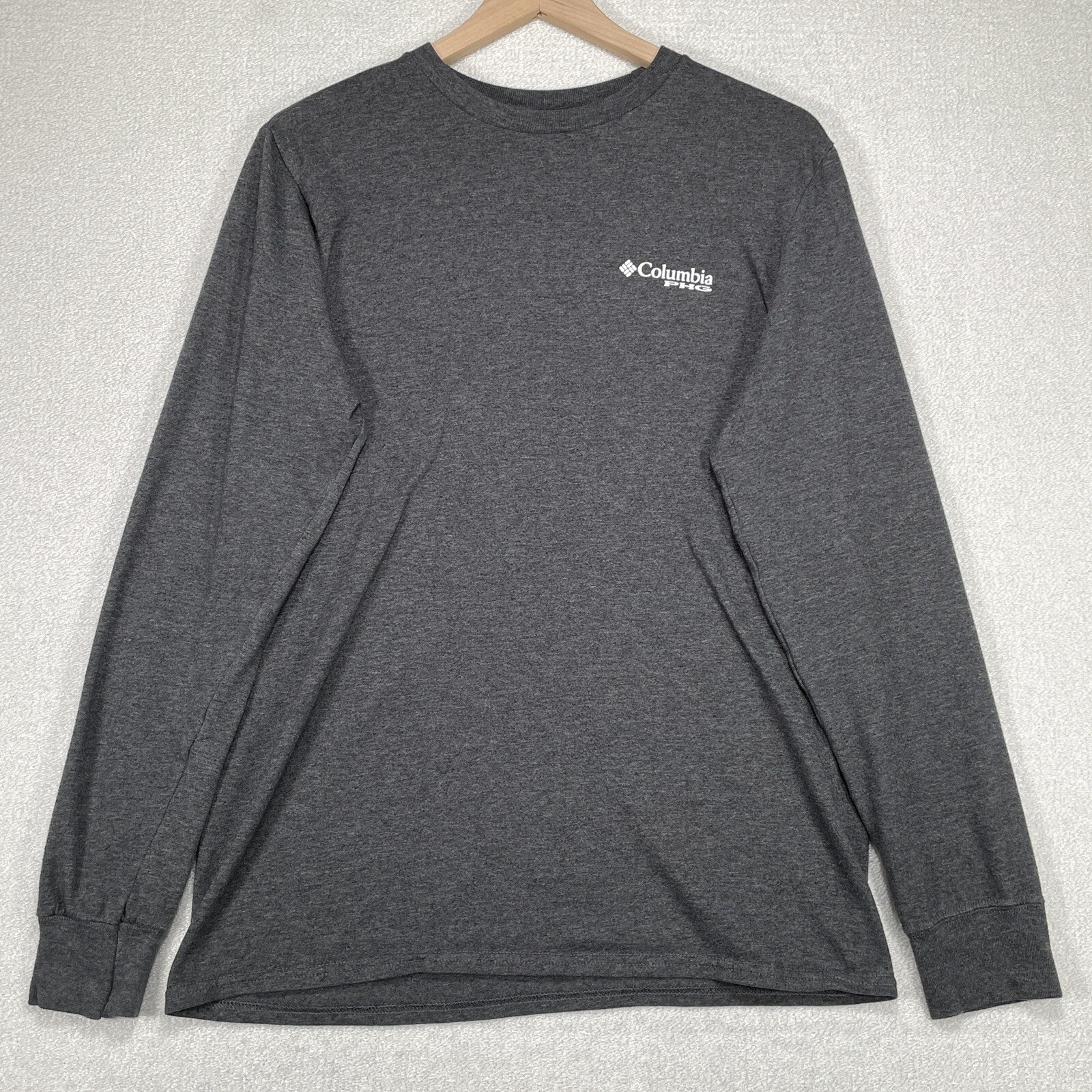 Columbia PHG Shirt Mens M Gray Outdoor Long Sleeve Hunting Crew Neck