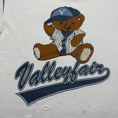 Vintage 90s Valleyfair Baseball Teddy Bear Sports Graphic T-Shirt USA One Size