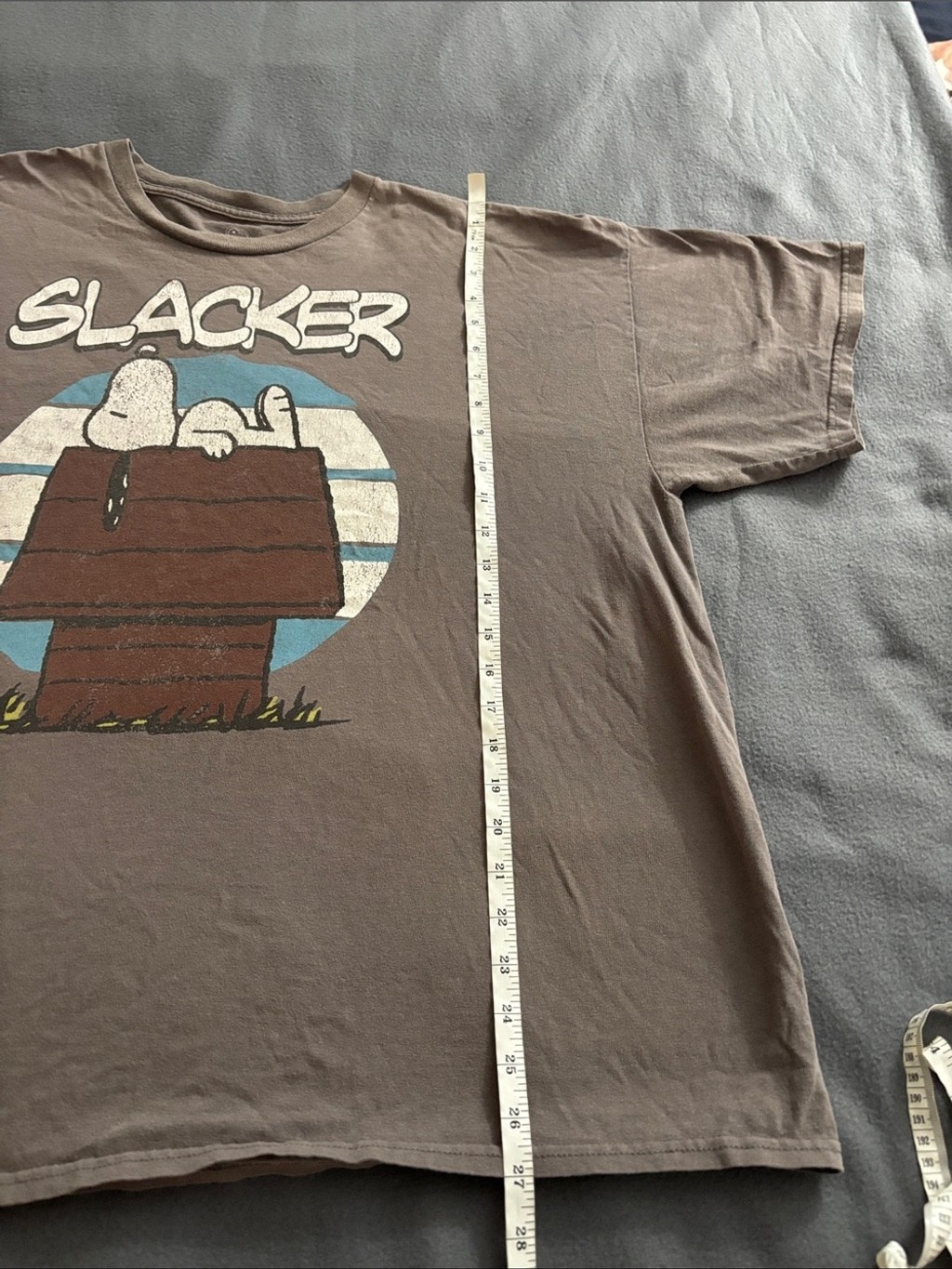 Peanuts Snoopy Slacker Graphic T Shirt Gray 2XL Retro Cartoon Tee gallery