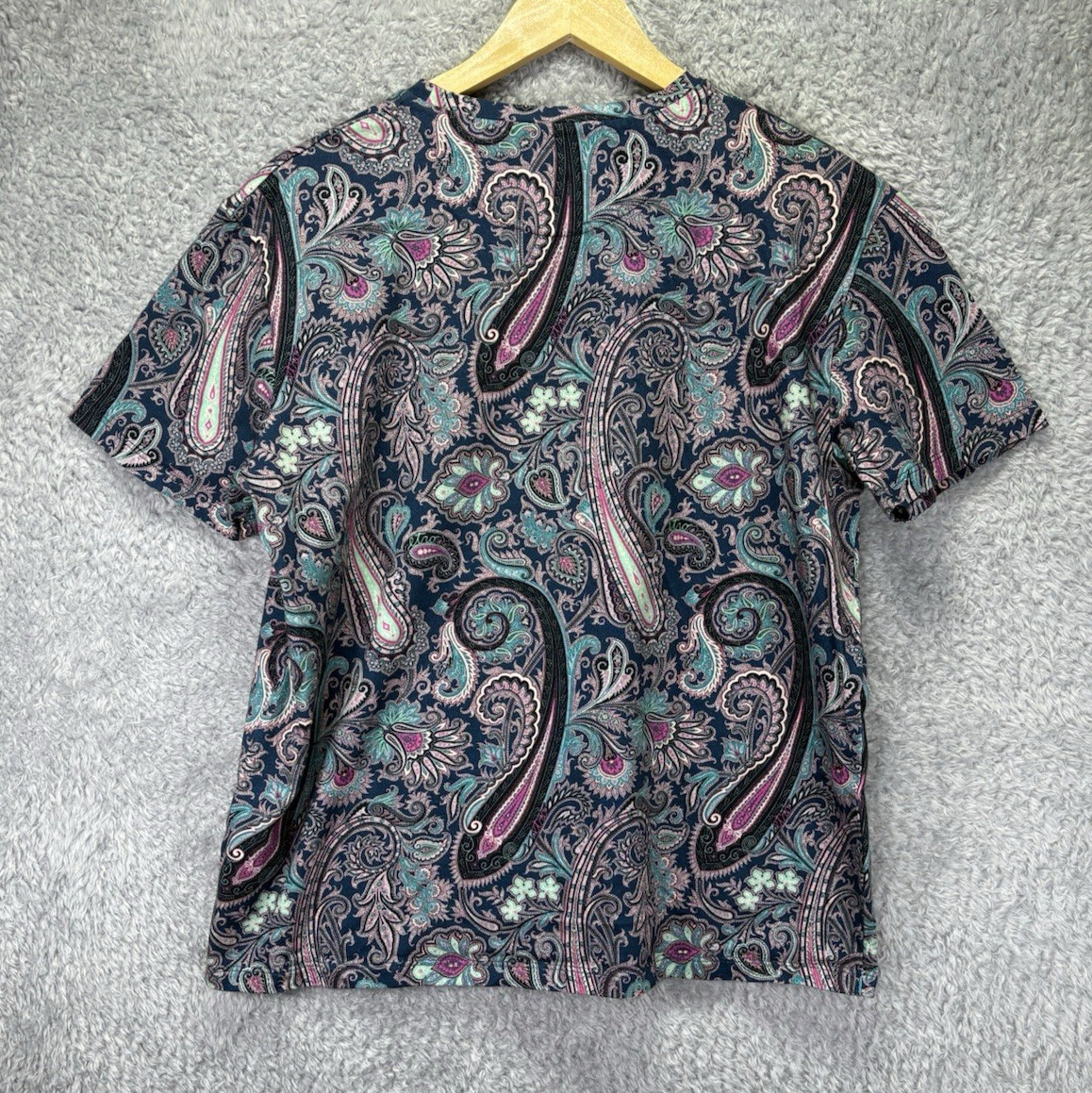 ETRO Milano Paisley Print T Shirt Top Mens L Multicolor Italy Cotton Short gallery