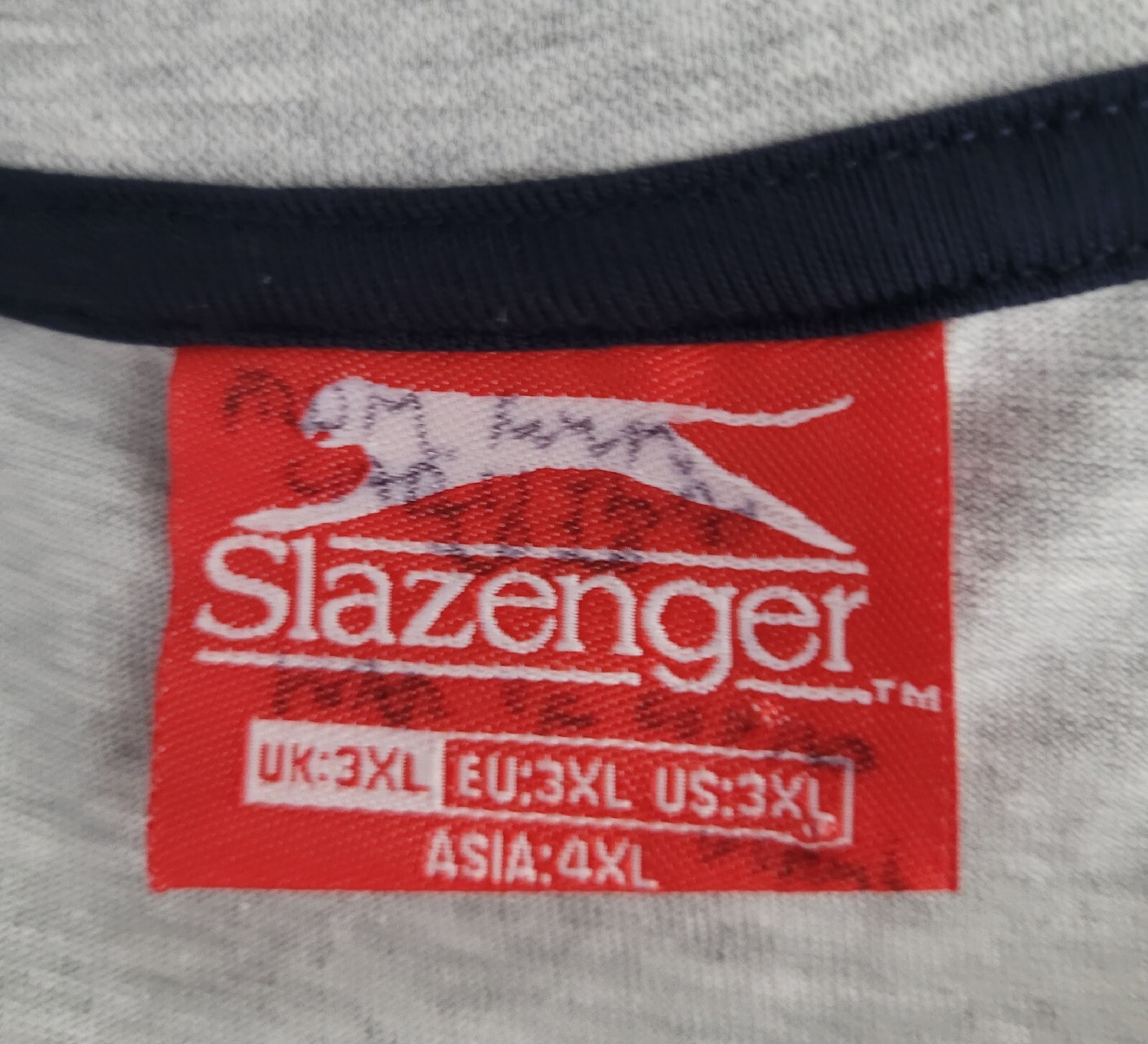 Mens SLAZENGER T Shirt Top Grey 3XL Marl Cotton Jersey V Neck XXXL gallery