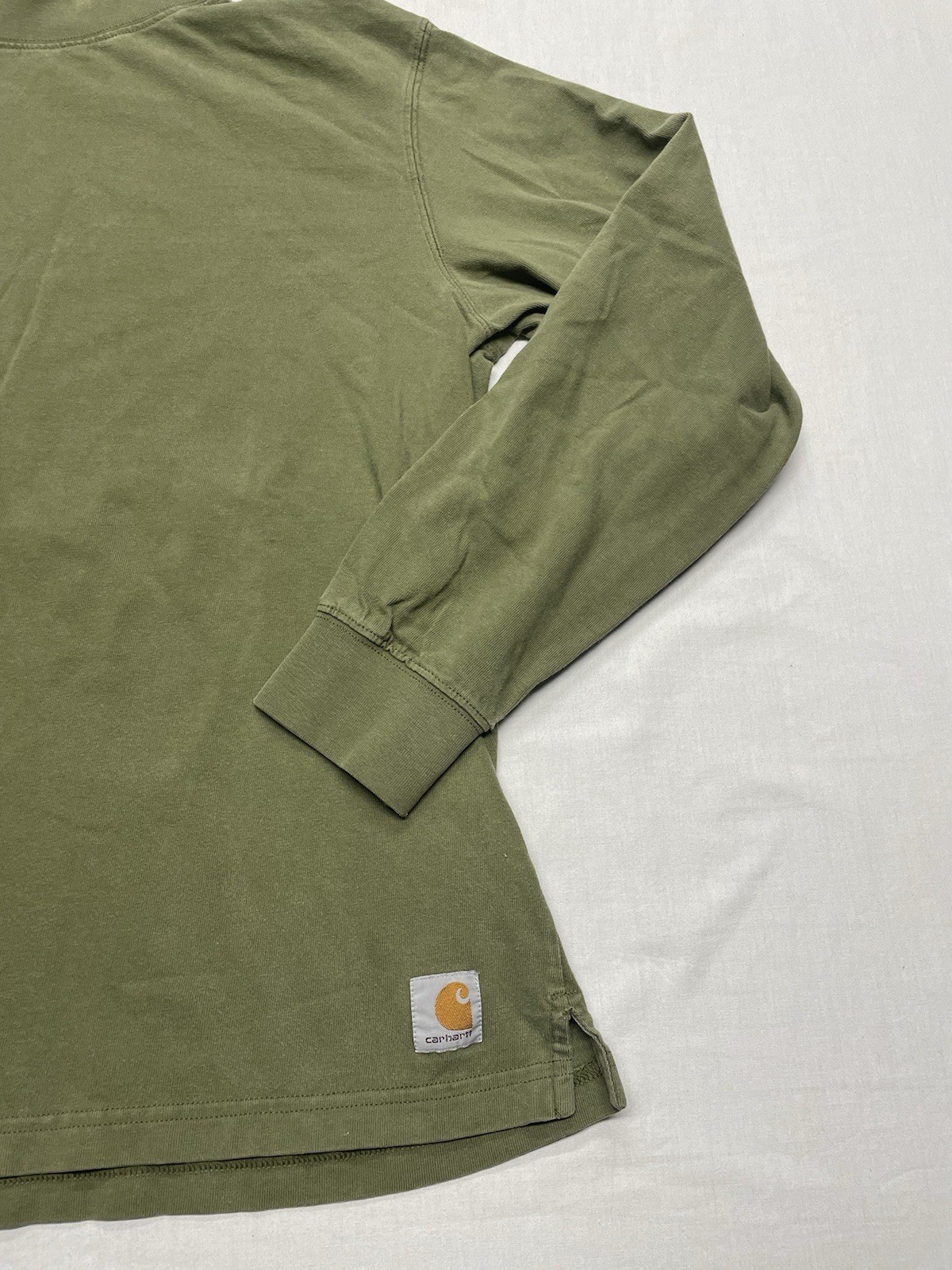 Carhartt Mens Army Green Turtleneck Long Sleeve Shirt Relaxed Fit Large gallery