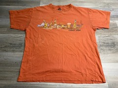 Newport Blue Sand Bar Beer Beach Graphic T-Shirt Men’s Large Orange
