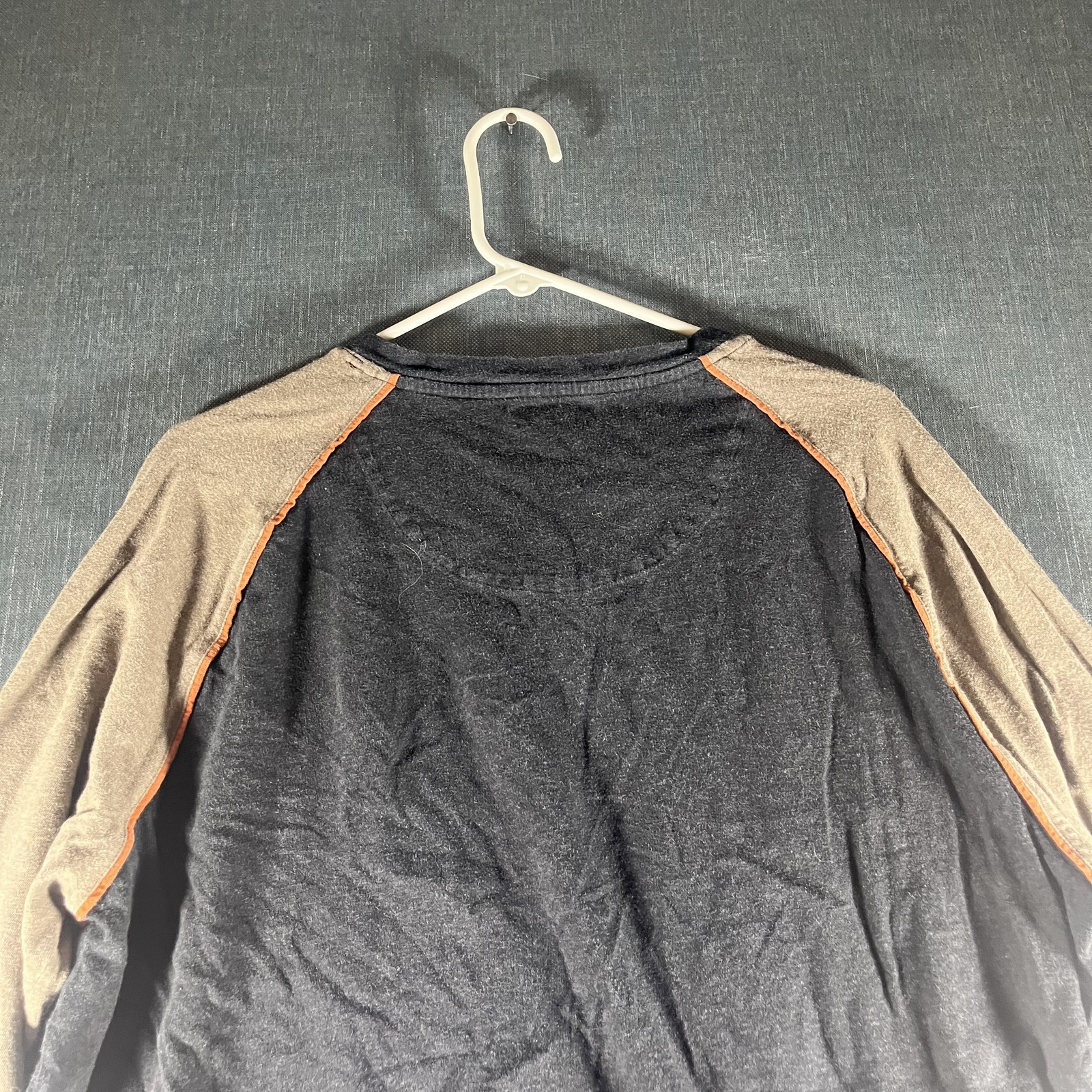 Carbon2Cobalt Shirt Mens Large Long Sleeve V Neck Raglan Contrast Casual Pullove gallery