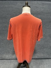 Bugatchi Shirt Mens Large Orange Contrast Stitch Crewneck Short Sleeve Tee Top