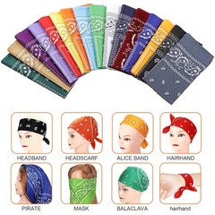 CECIAOAIME 16 Pcs Bandanas Multi-Purpose Bandanas Paisley Cowboy Polyester He…
