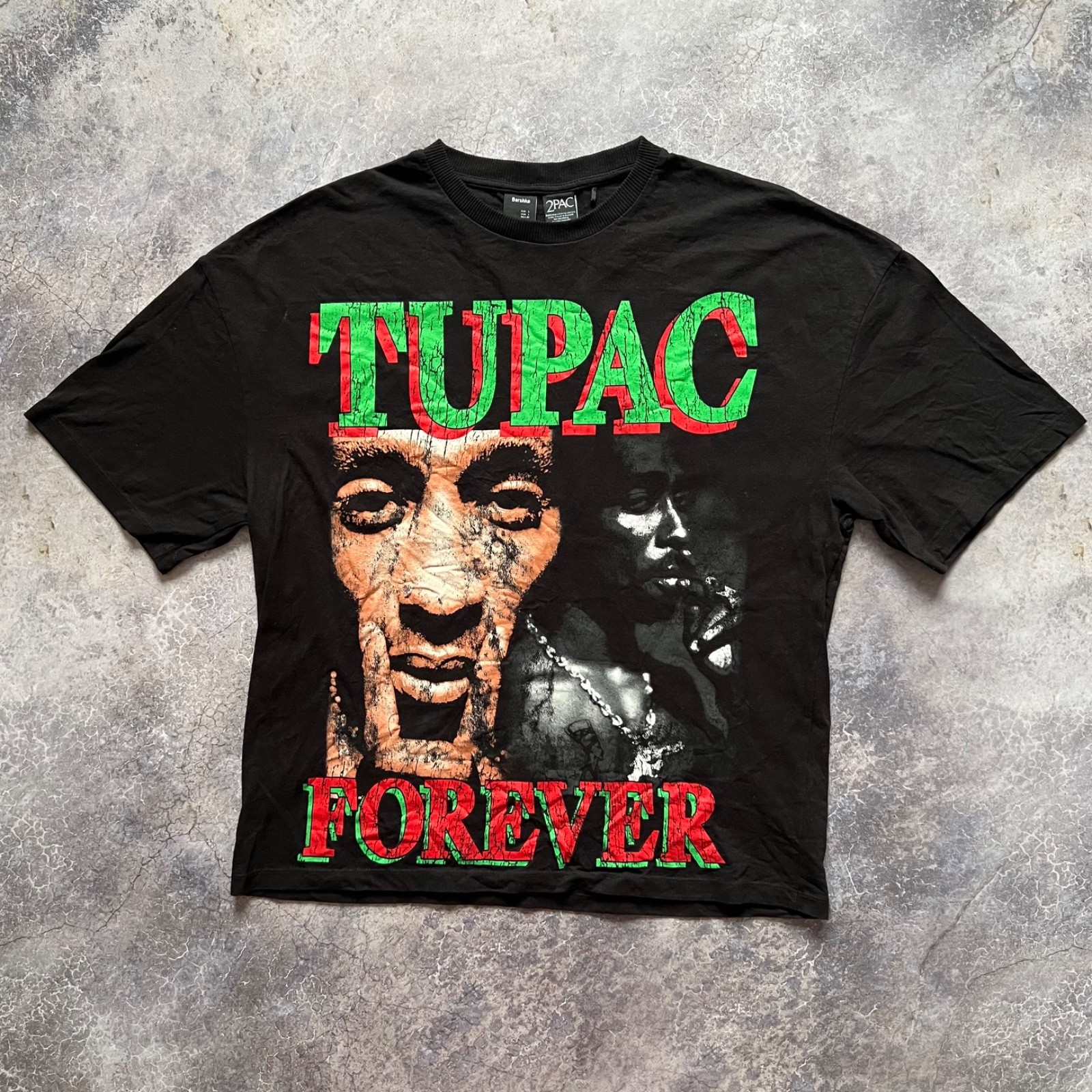 Bershka 2Pac Tupac Shakur Forever Rap Black T-Shirt Men’s Size L