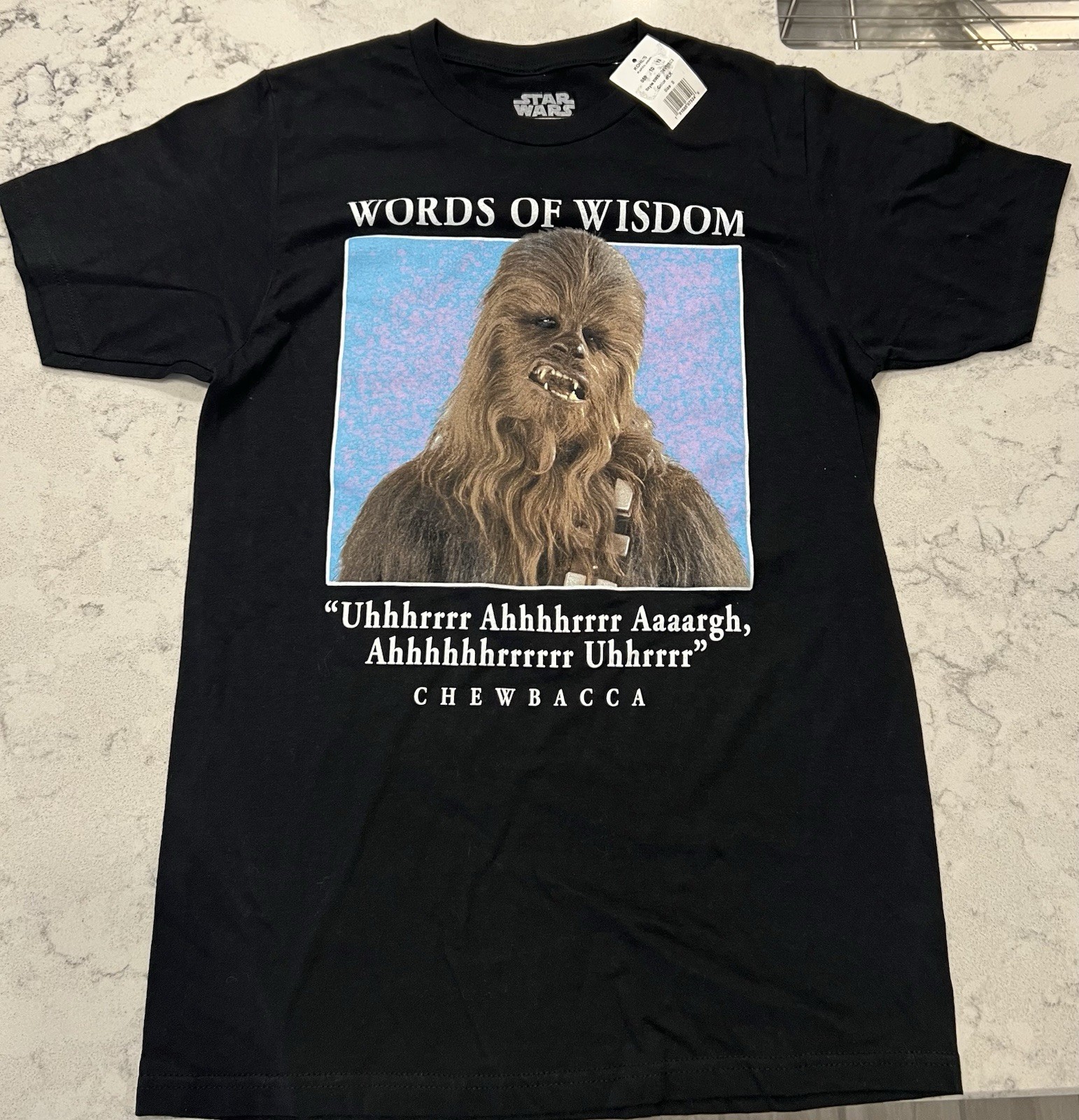 NEW Star Wars Chewbacca Words Of Wisdom Adult Small Mad Engine