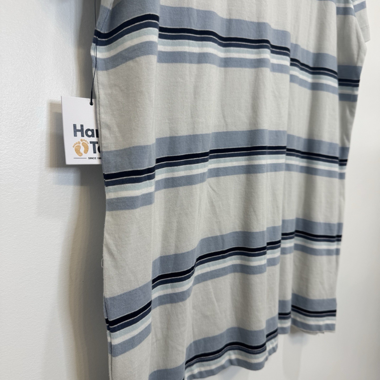 Hang Ten Light Blue L Men's T-Shirt Striped Embroidered Logo Short Sleeve NWT gallery