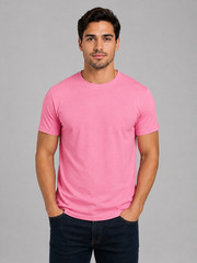 Men’s 5 Pack Plain Cotton Jersey Short Sleeve T-Shirts Regular Fit Crew Neck