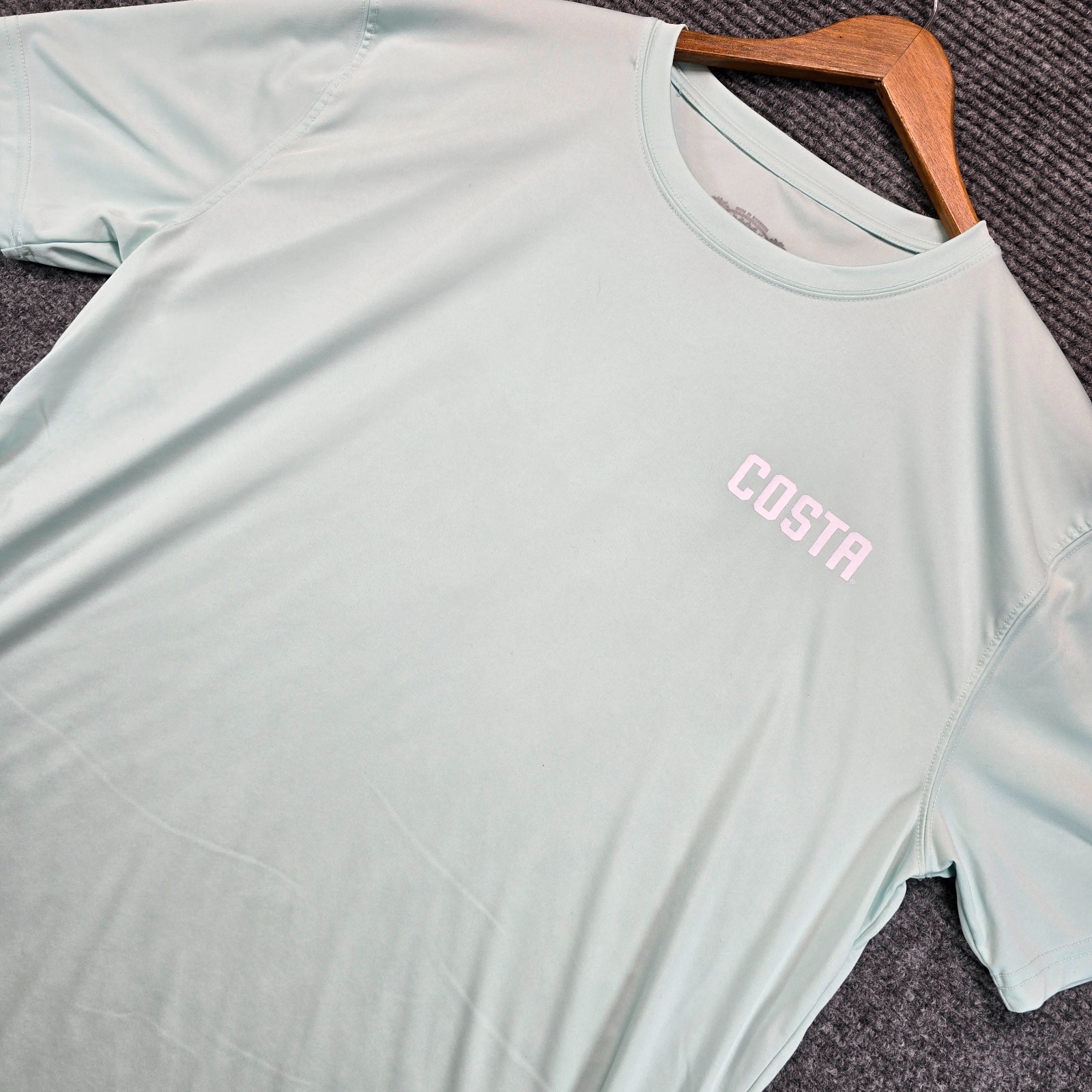 Costa Mens T-Shirt Size XL Green Tech Morgan Short Sleeve UPF 40 Graphic
