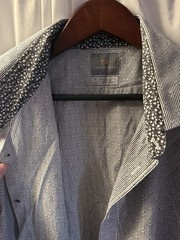 Thomas Dean colorful striped button up shirt Men 3XL Contrast Collar Cuffs