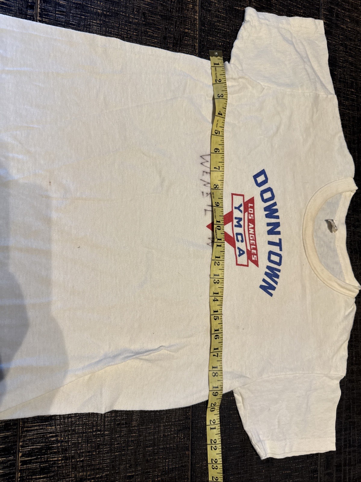 Vintage 60s Russell Running Man YMCA Felted Print T Shirt Size Large gallery