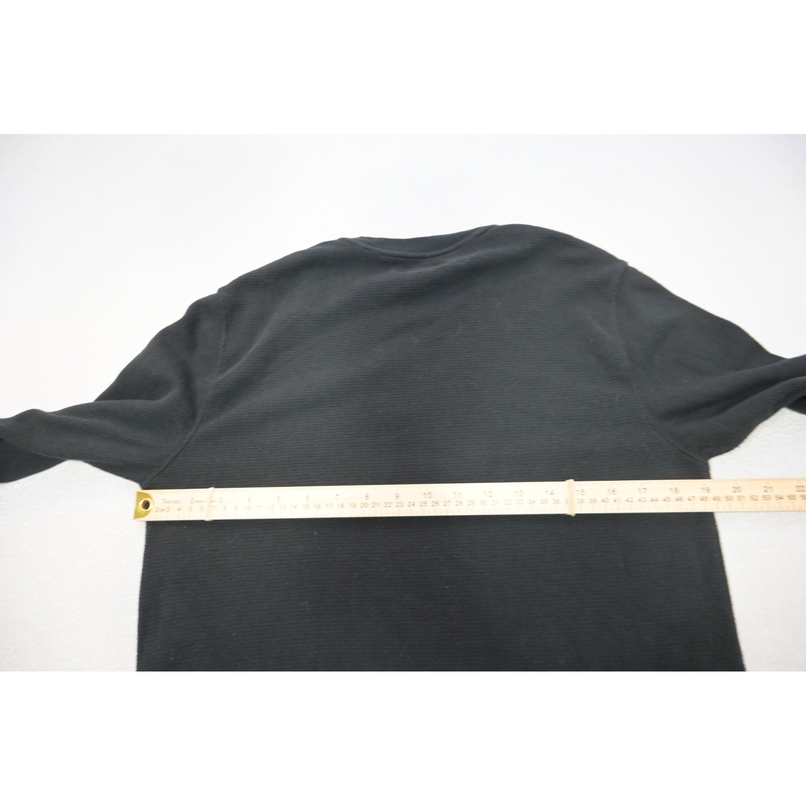 Polo Ralph Lauren Thermal Shirt Mens Medium Black Waffle Knit Pony Logo EUC gallery