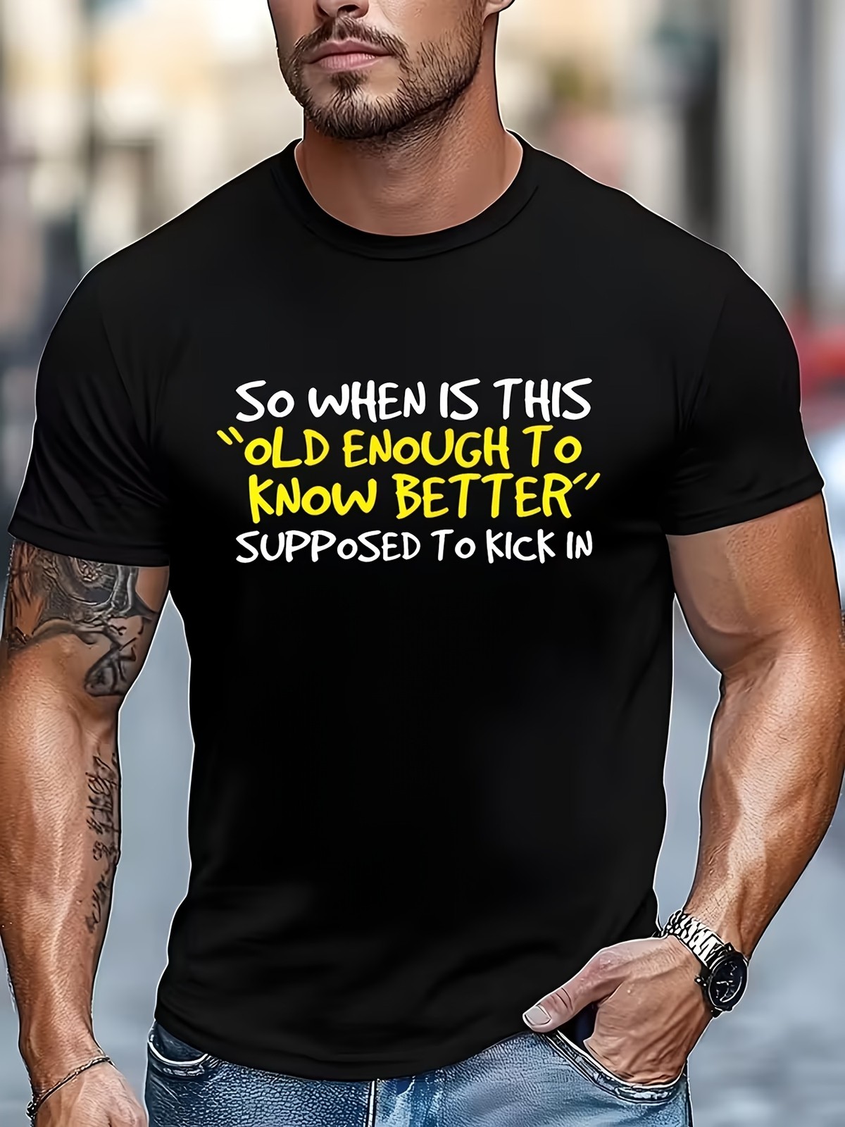Men T-Shirt Men's Outdoor Sports T-Shirt, Men's Funny Satirical Quotes T-Shirt↗ gallery