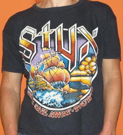 Rare 1979 STYX Come Sail Away Concert Tour T-Shirt 1970’s black NH20100