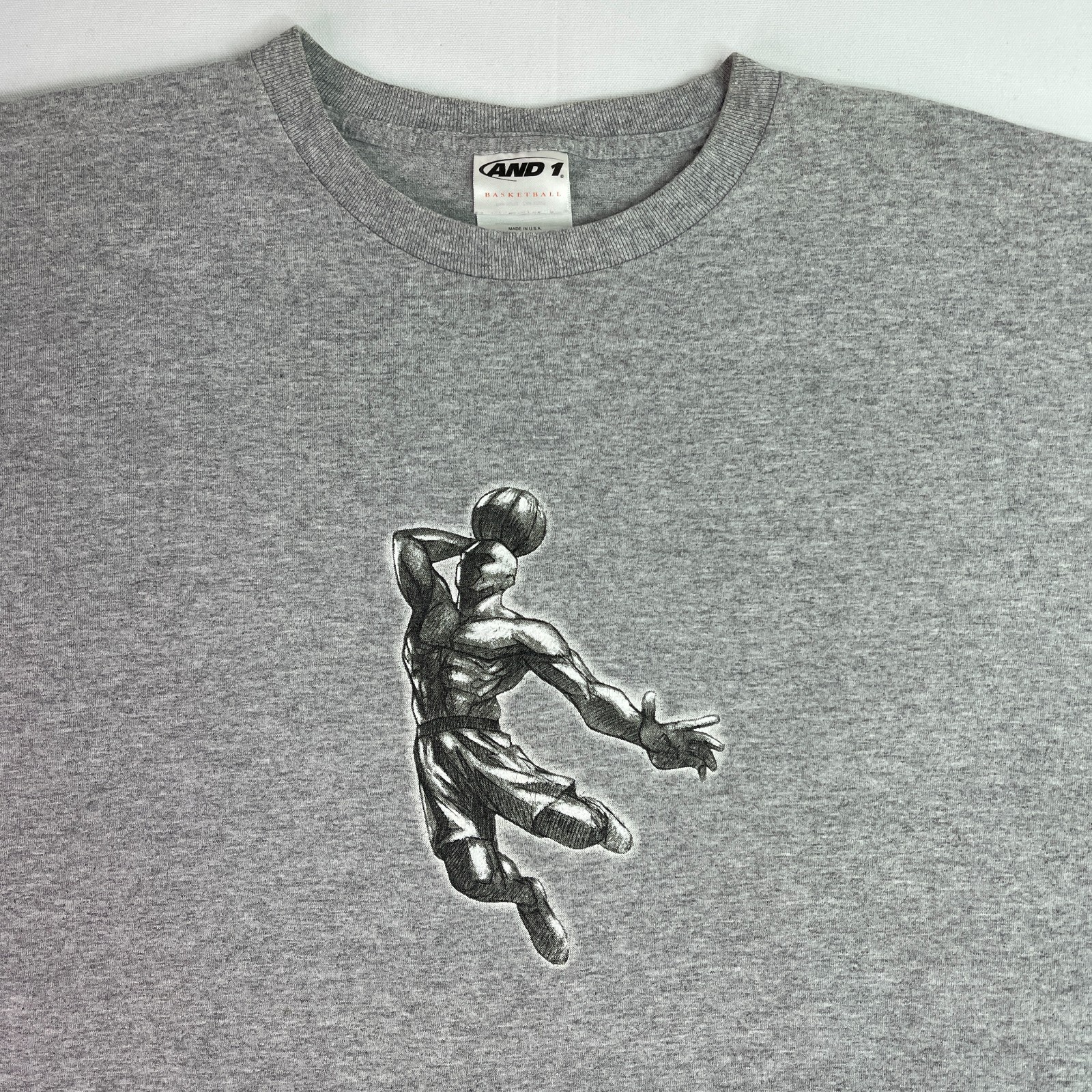 AND1 Basketball Men XL Gray Graphic Tee Athletic Sports Streetwear gallery