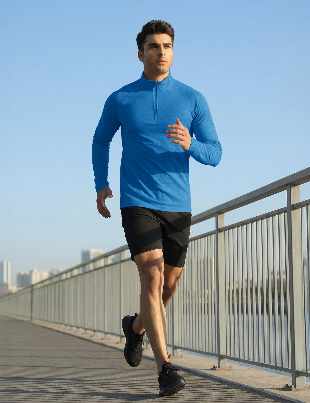 Quarter Zip Pullover Men Long Sleeve Running Shirt Lightweight Athletic Quick... gallery