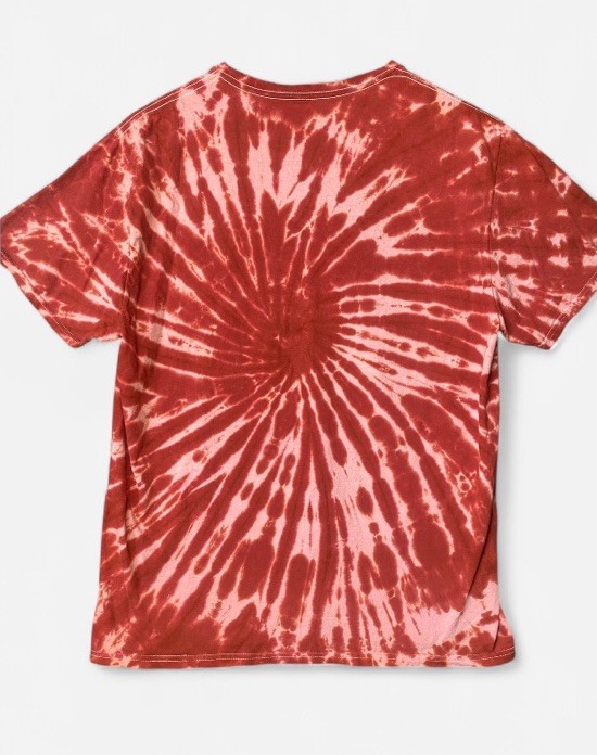Chemistry Red Tie-Dye Short Sleeve 100% Cotton Tee Namaste Skeleton Yoga Large gallery