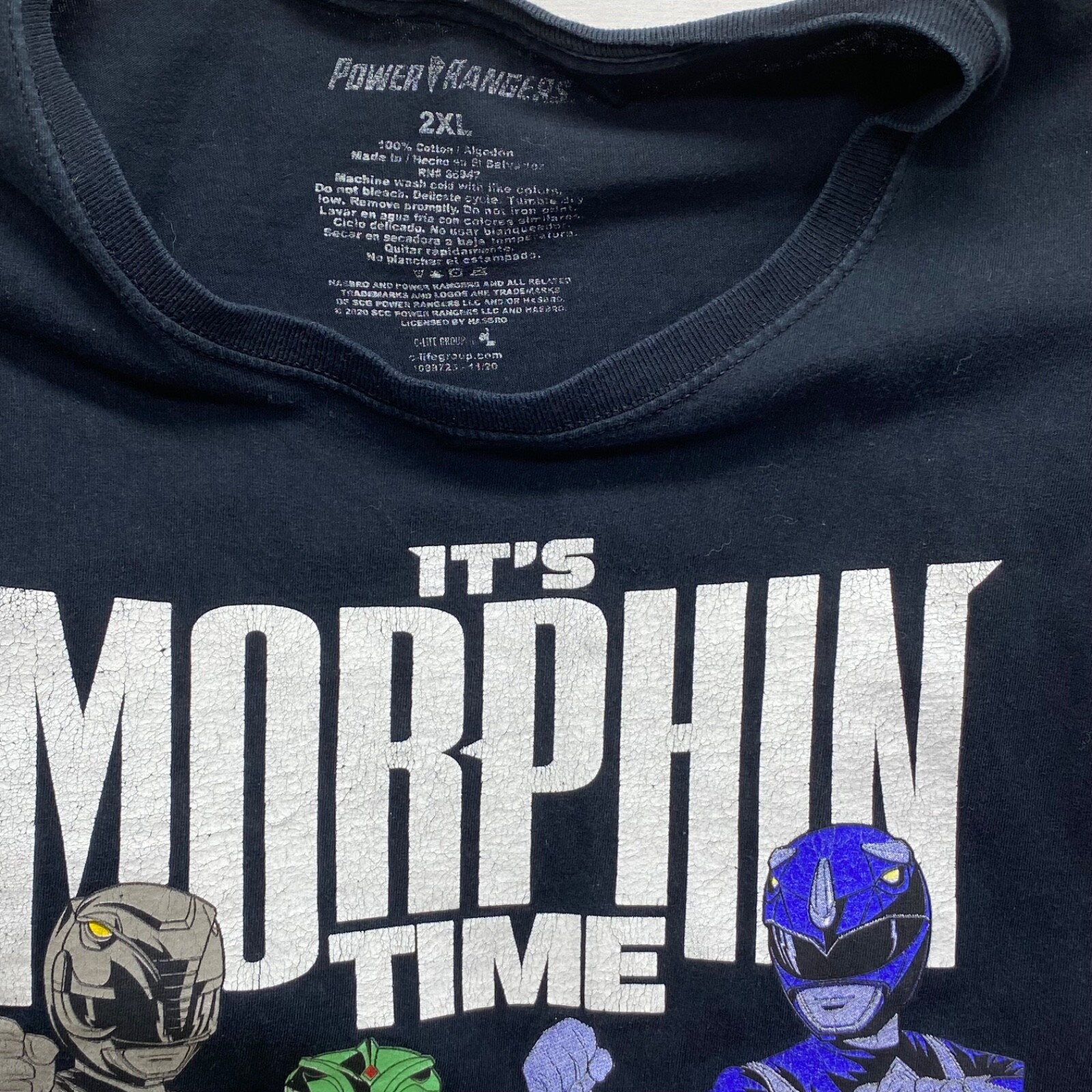 Mighty Morphin Power Rangers Graphic Print T shirt Size 2XL gallery