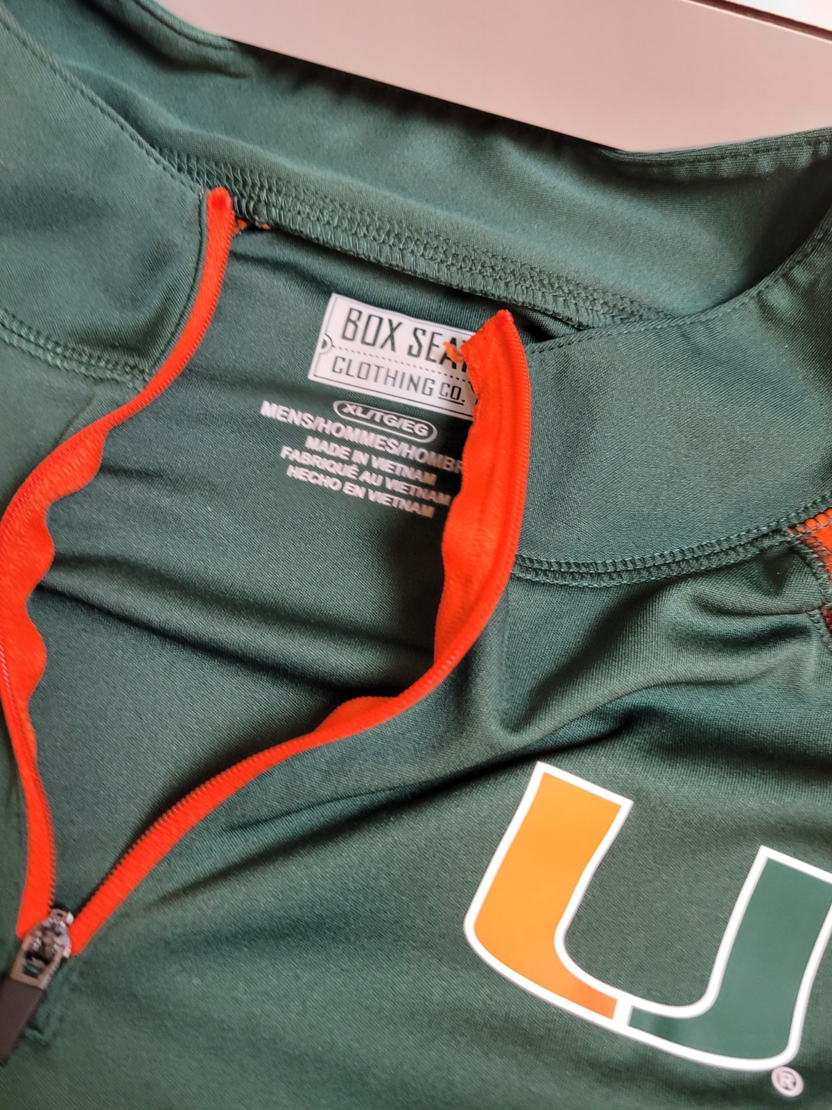 Miami Hurricanes Jacket Mens XL Green Champion 1/4 Zip Pullover gallery