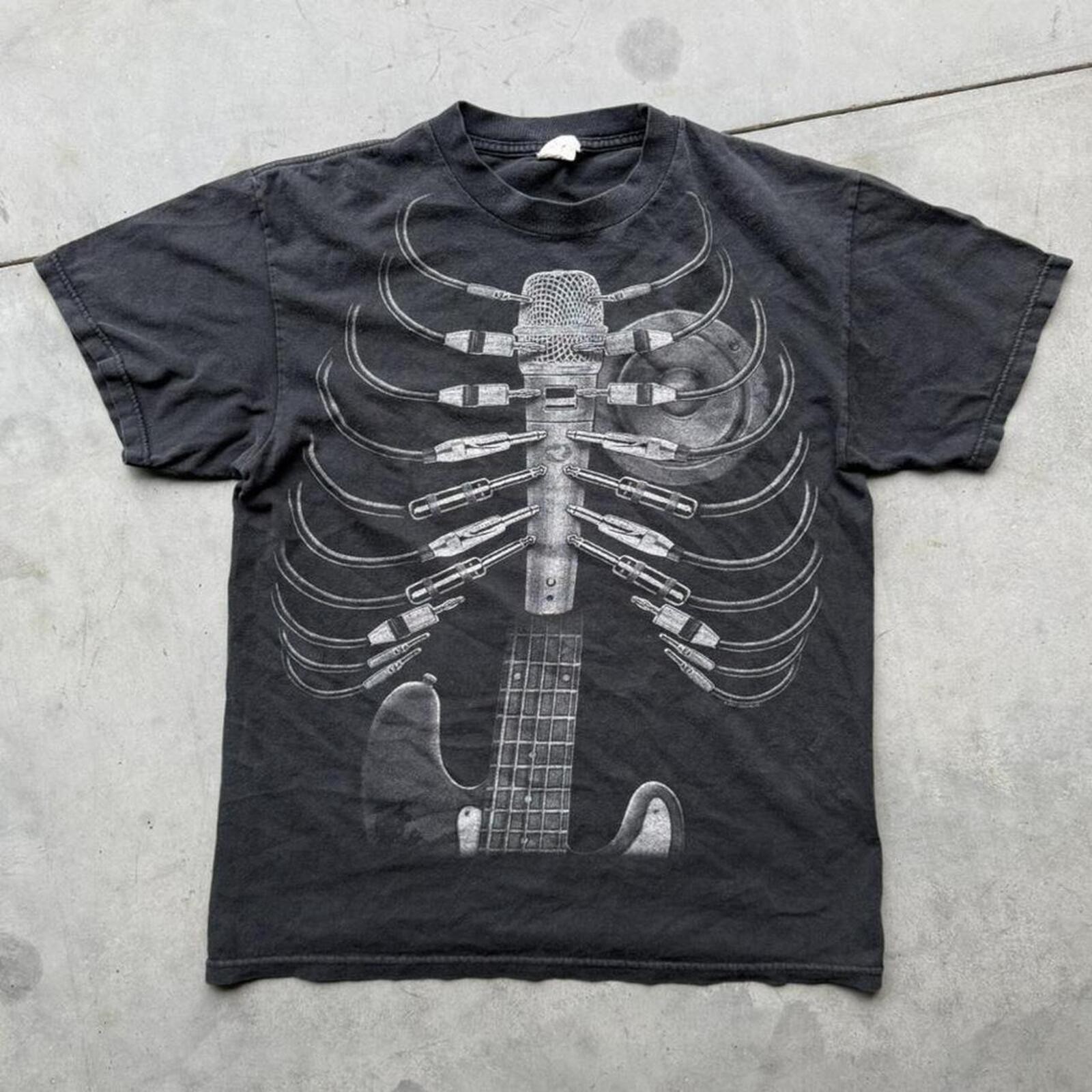 Vintage Liquid Blue Skeleton Guitar Tee gallery