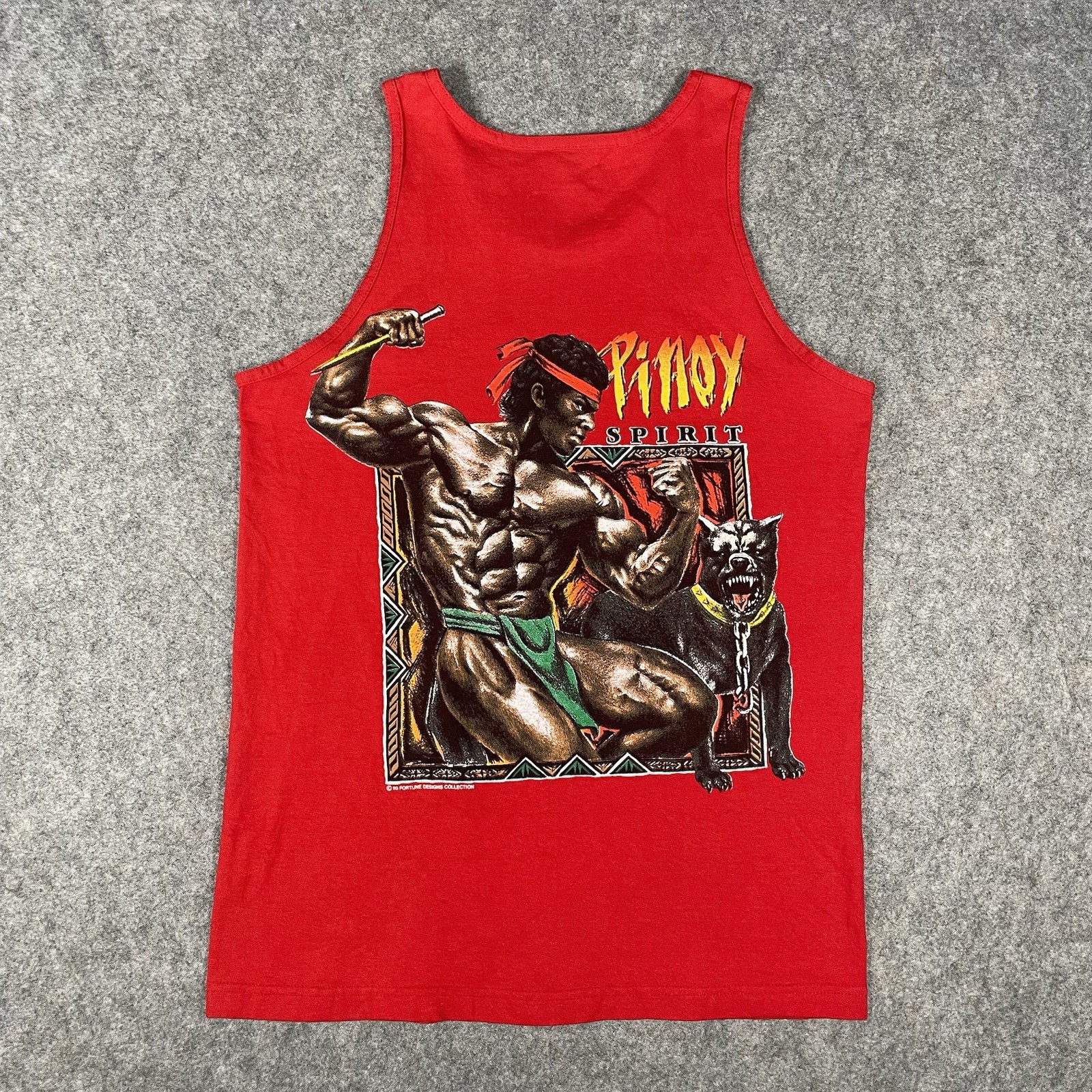 Filipino Strength Tank Top Shirt Mens Medium Red Pinoy Spirit 90s Y2K Style