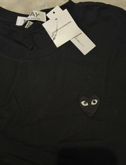 Comme Des Garcons Play Heart Logo Black Men’s Short Sleeve T Shirt Size L
