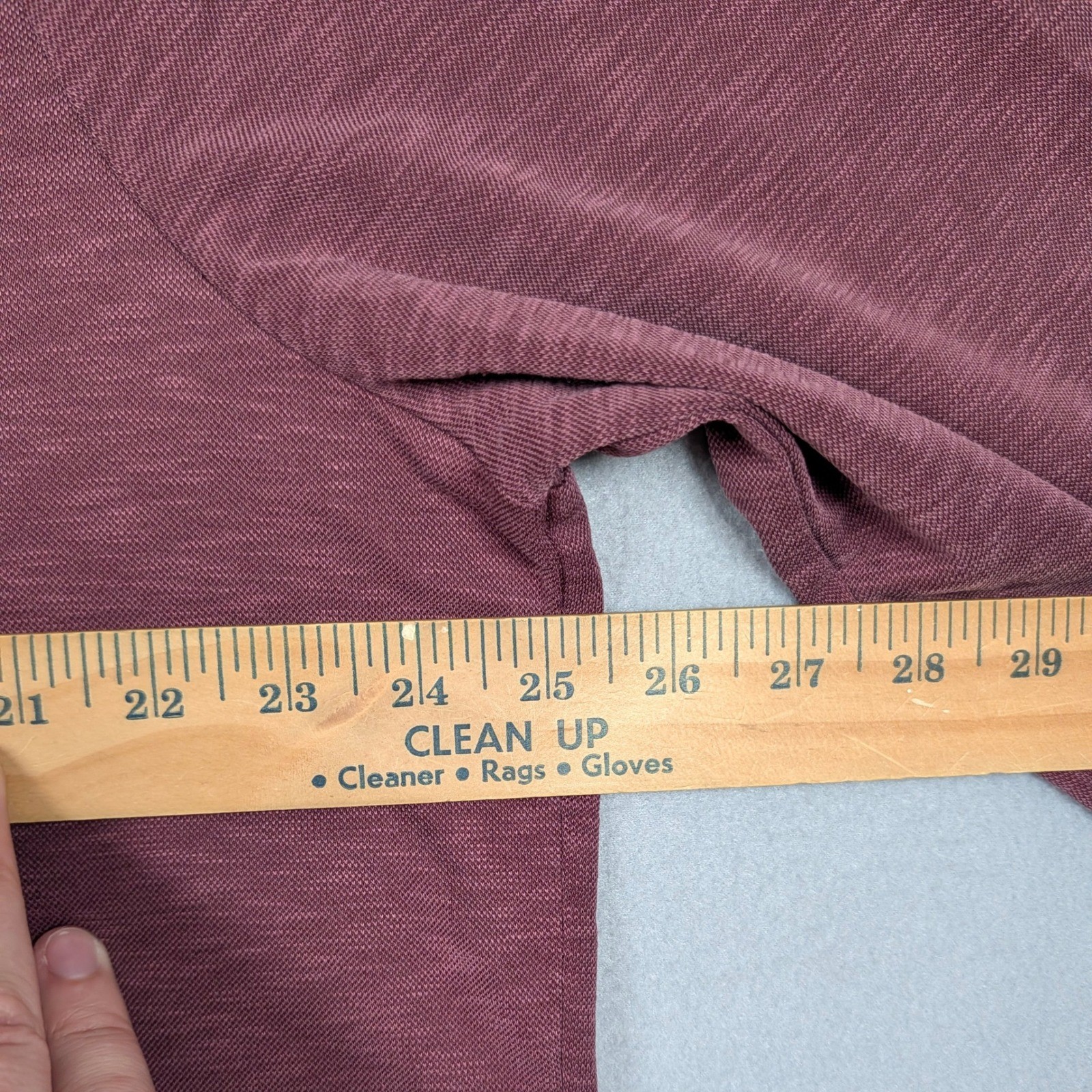 Carbon 2 Cobalt V-Neck Shirt Mens XL Burgundy Slub Knit Long Sleeve 144552 gallery