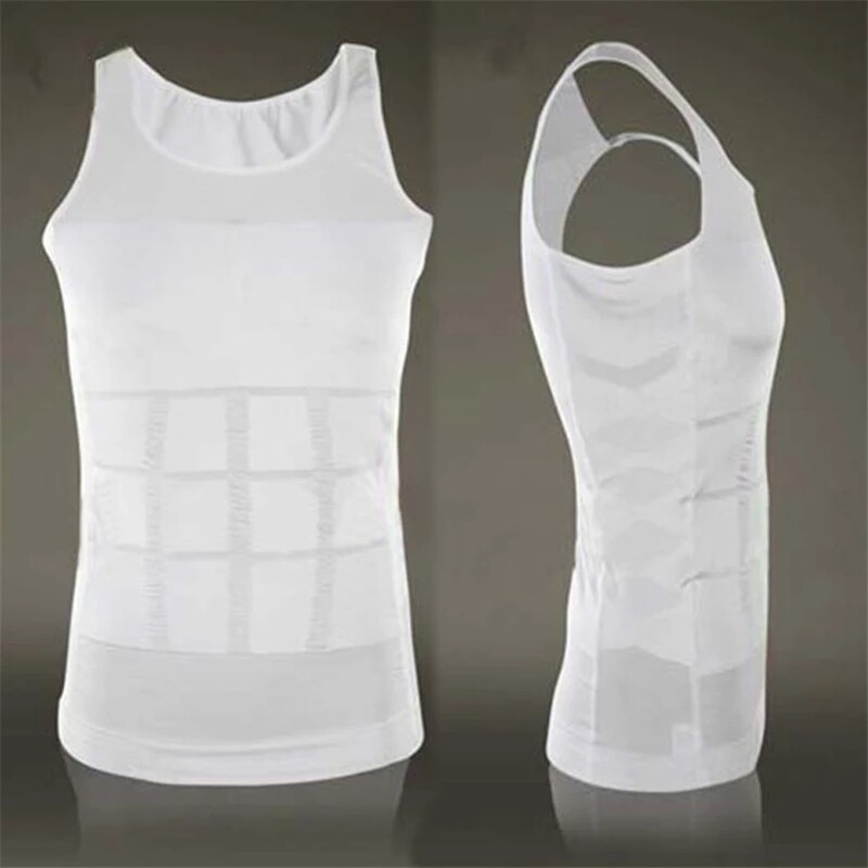 Men Slim Shirt Body Slimming Tummy Shaper Control Belly Underwear Vest Girdle US gallery