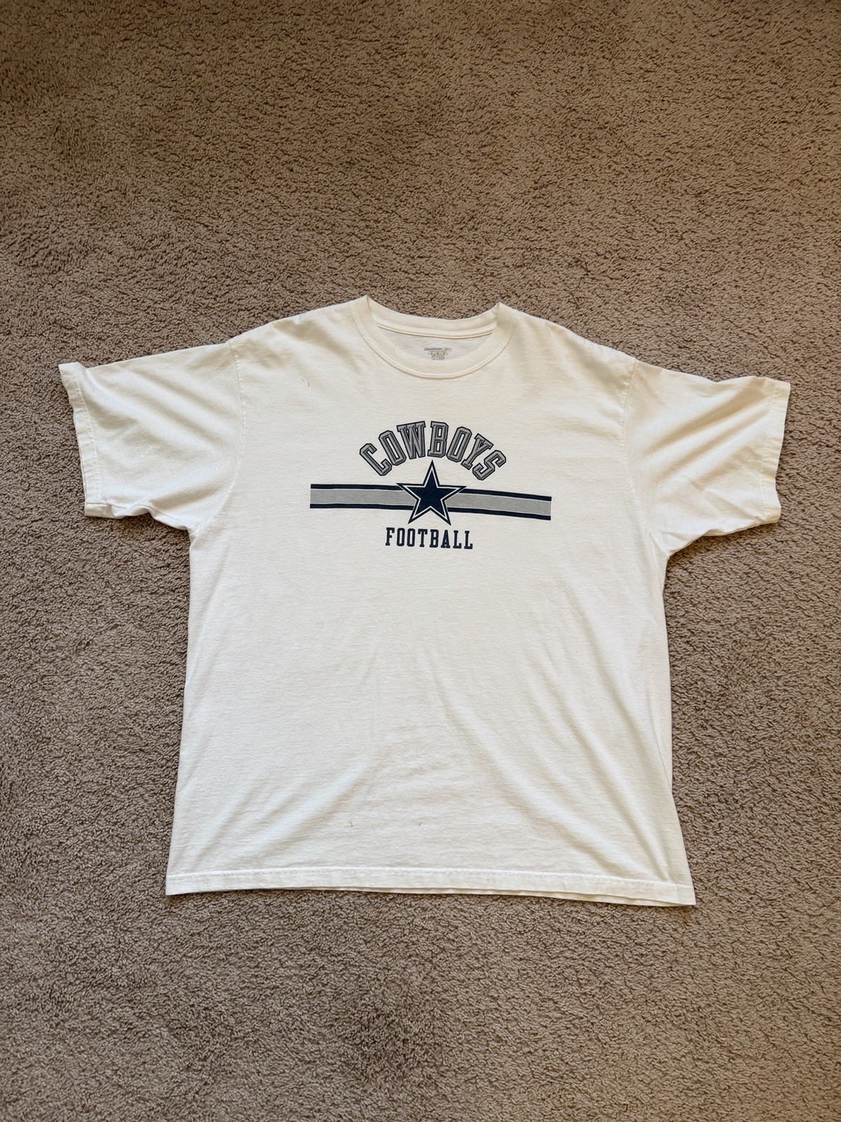 Dallas Cowboys Reebok T Shirt Mens XL NFL Football Graphic White Short Sleeve