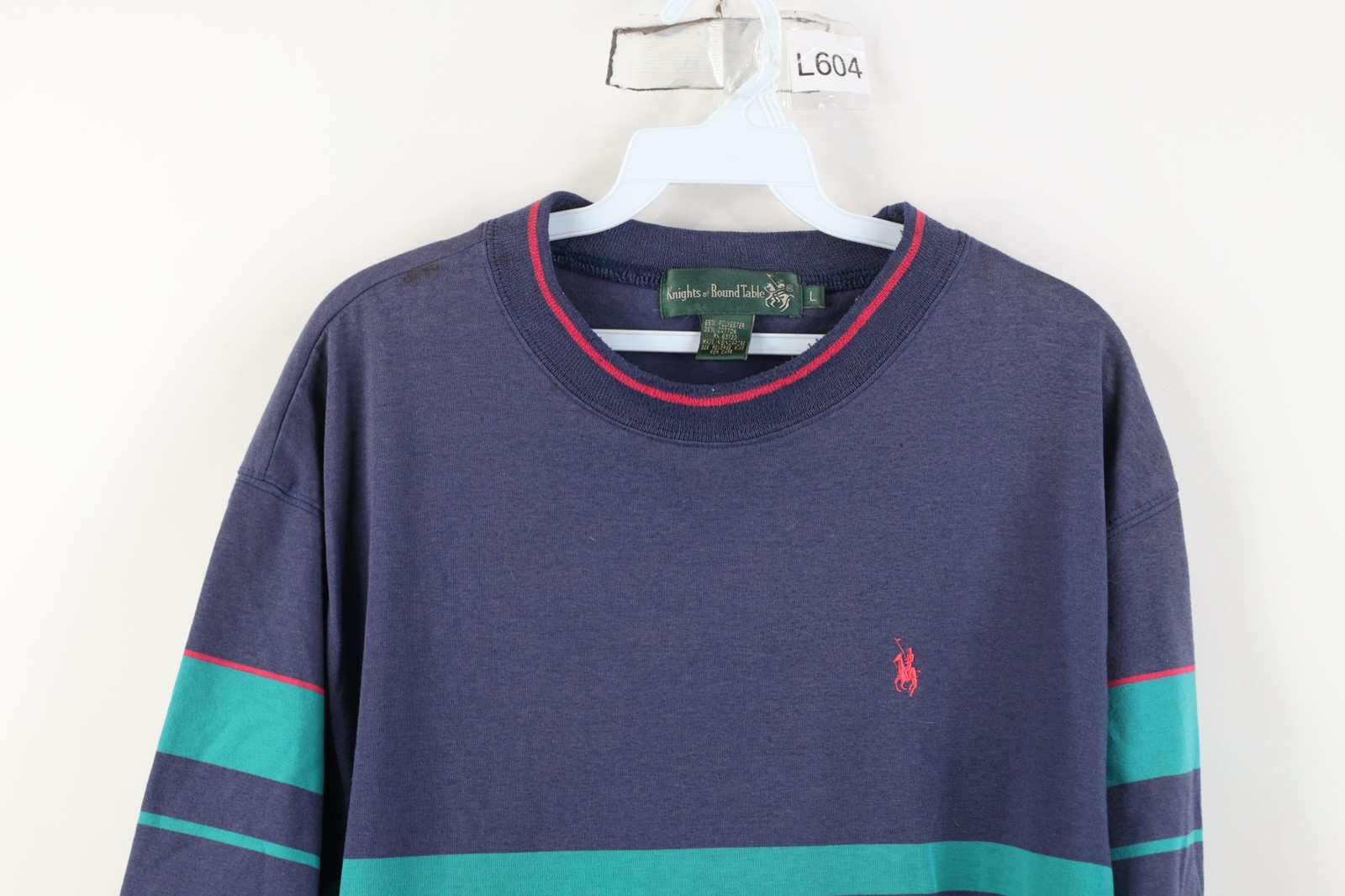 Vintage 90s Streetwear Mens Large Distressed Striped Color Block Knit T-Shirt gallery