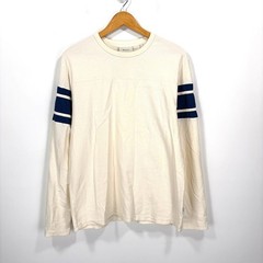Foret Blaze Long Sleeve Shirt Men Medium Cloud White Blue Stripe Textured Tee