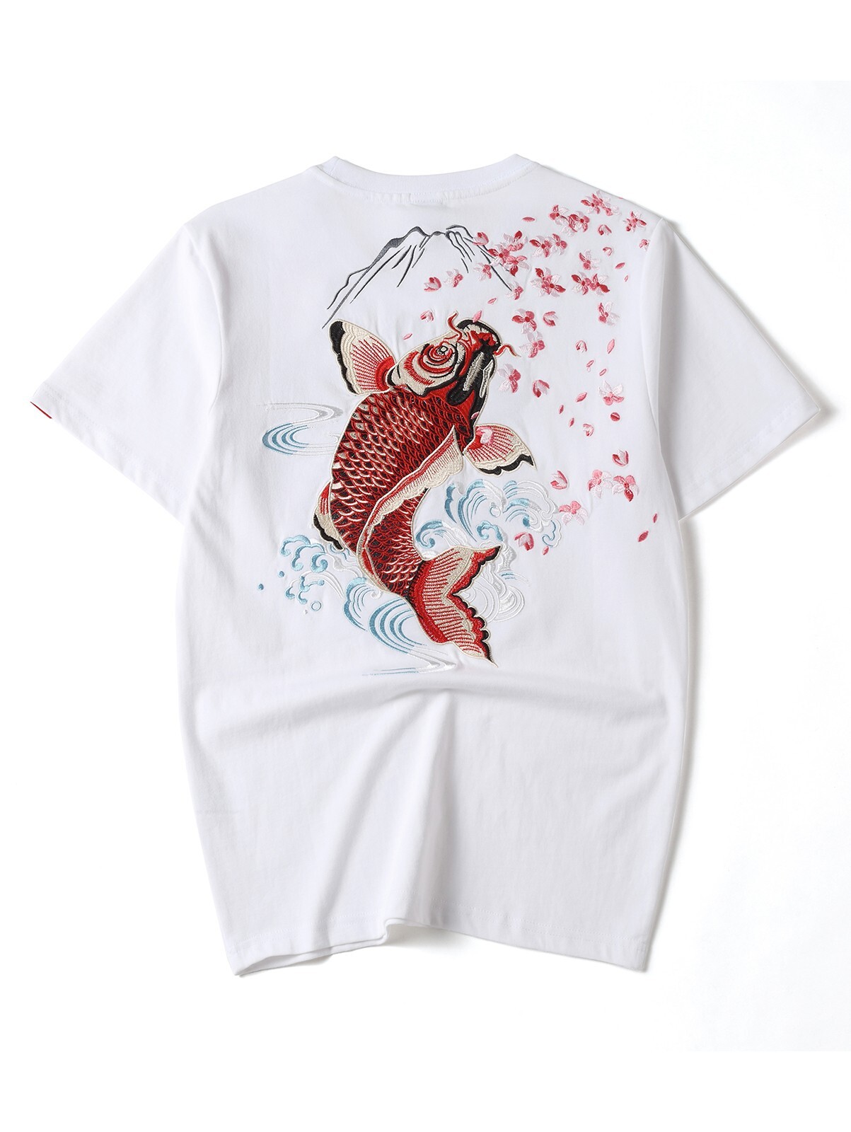 Niepce Men's Dancing Fish Embroidery Tee Japanese Streetwear T-Shirt gallery